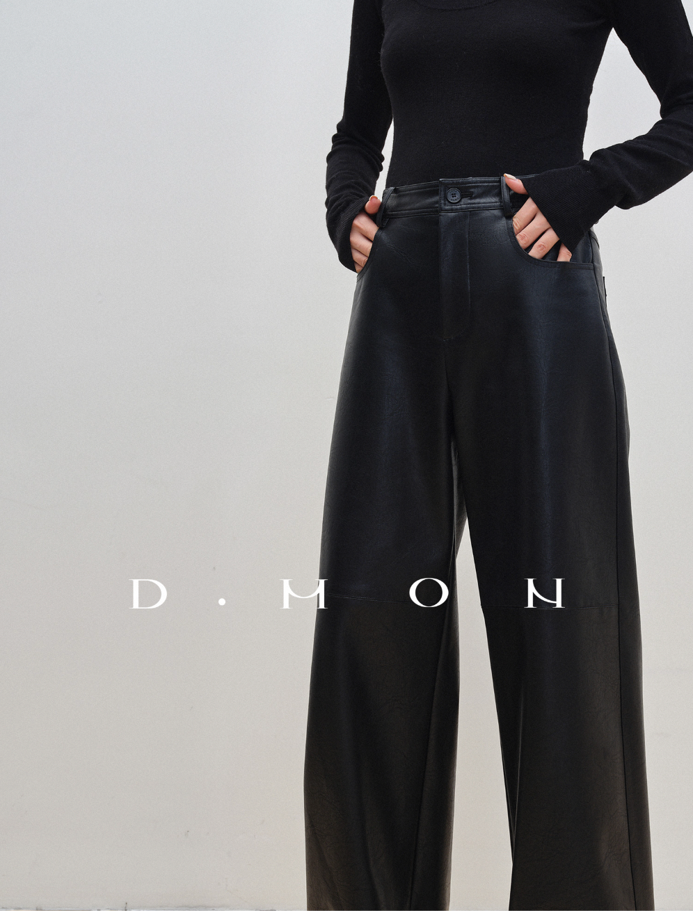 sheepskin embroidery careful machine wide-leg pants