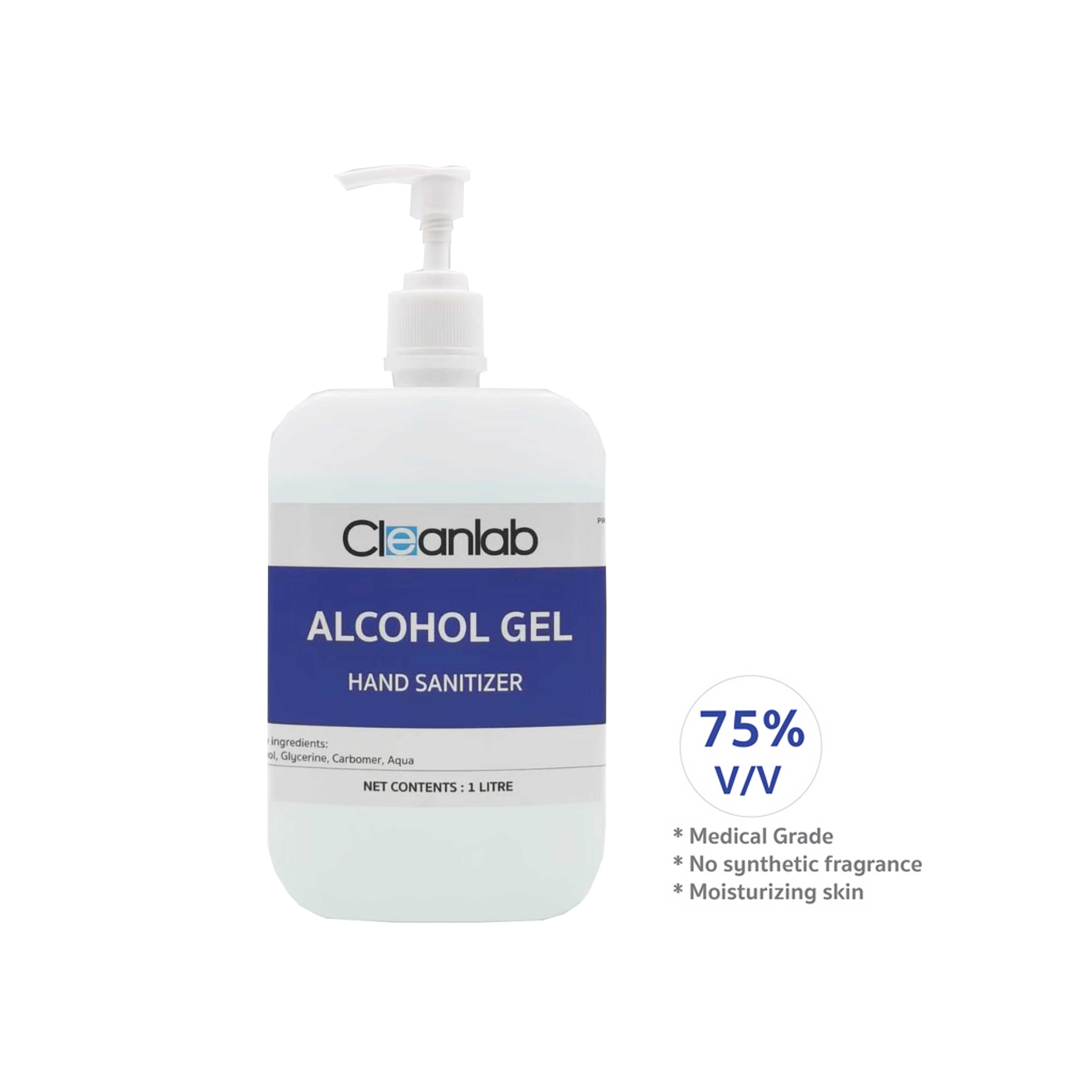CLEANLAB Alcohol Gel Hand Sanitizer ขนาด 1 ลิตร (หัวปั๊ม)