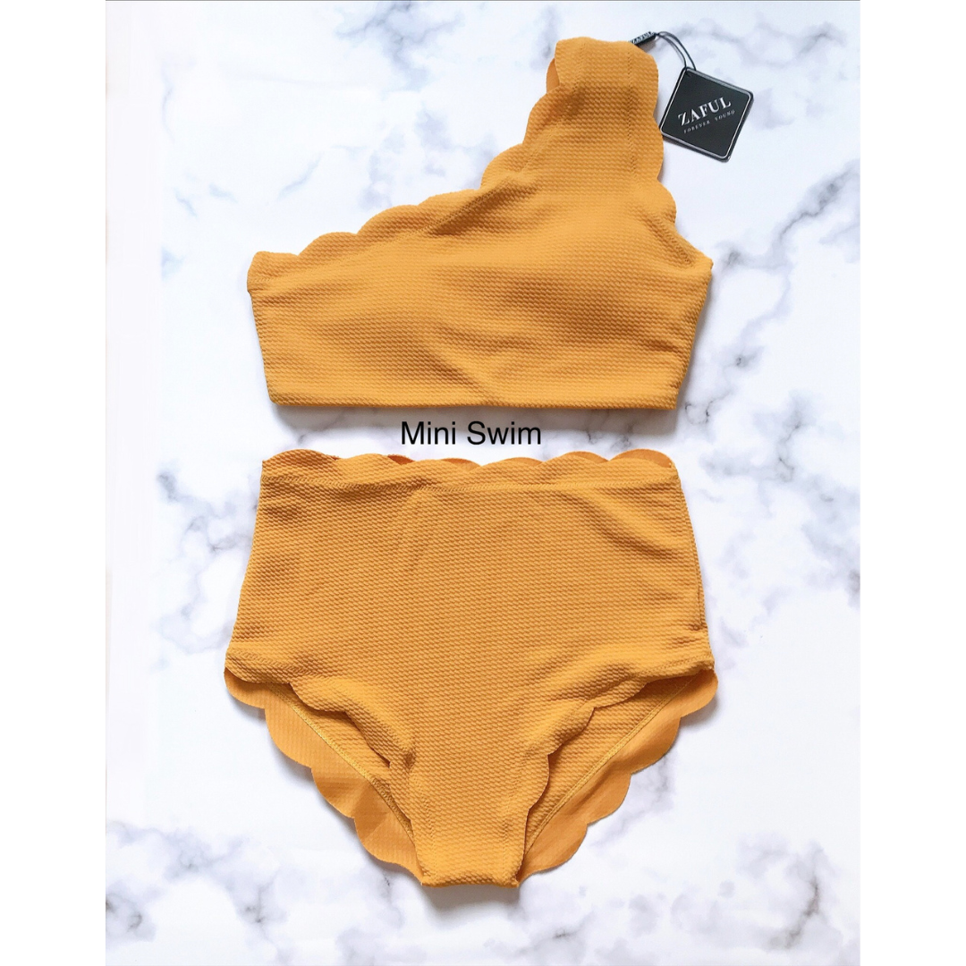 S-17 ชุดว่ายน้ำ บิกินี่ ทูพีซ ปาดไหล่ เอวสูง (Size S)