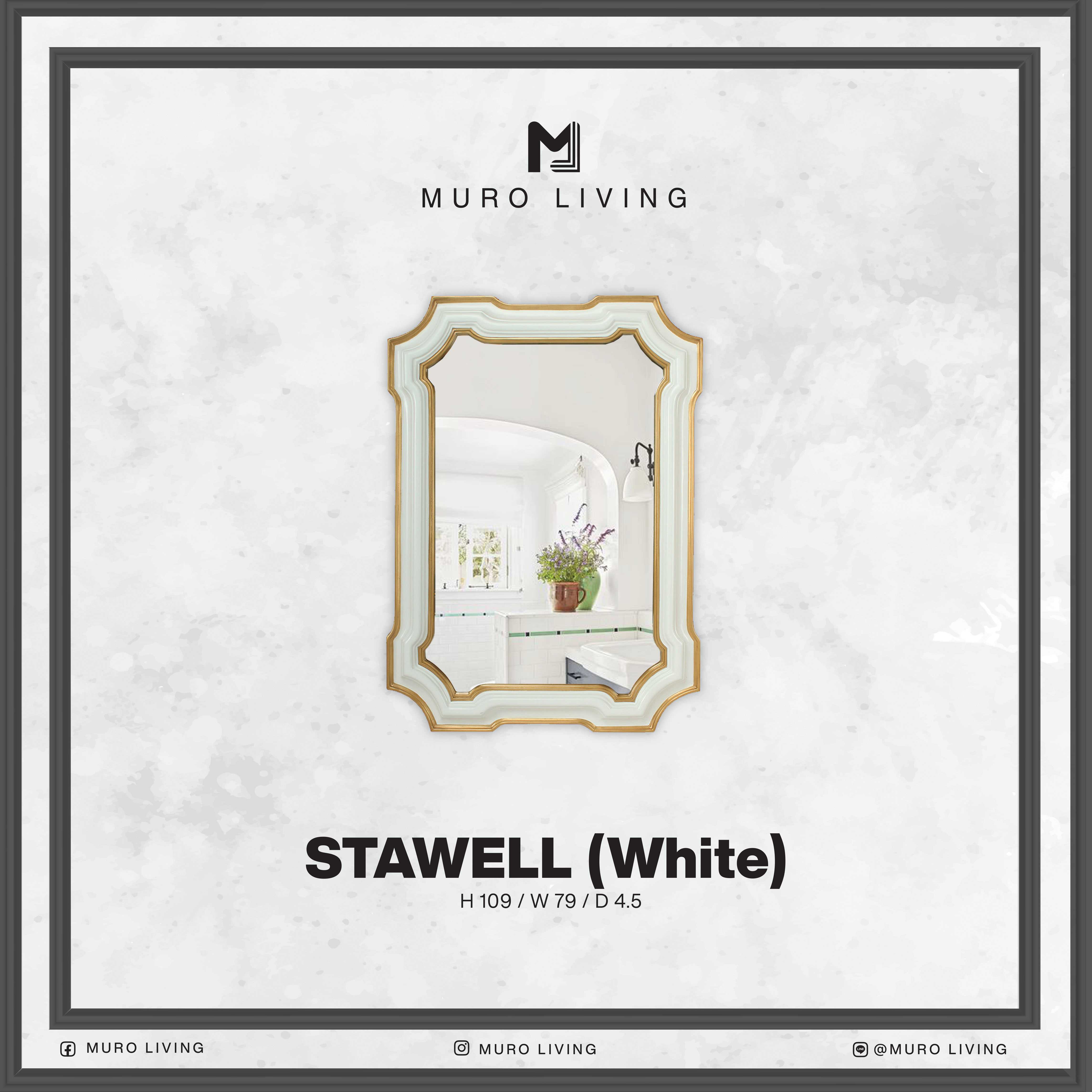 กระจกตกแต่งผนังดีไซน์ Muro Living รุ่น STAWELL (Champagne or White)