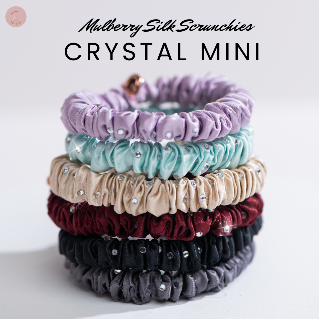 (1 ชิ้น) ยางมัดผมผ้าไหมมัลเบอร์รี่ รุ่น Crystal ไซส์ MINI by SO SILK