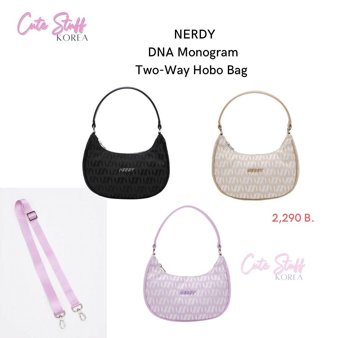 พรีออเดอร์  NERDY DNA Monogram Two-Way Hobo Bag
