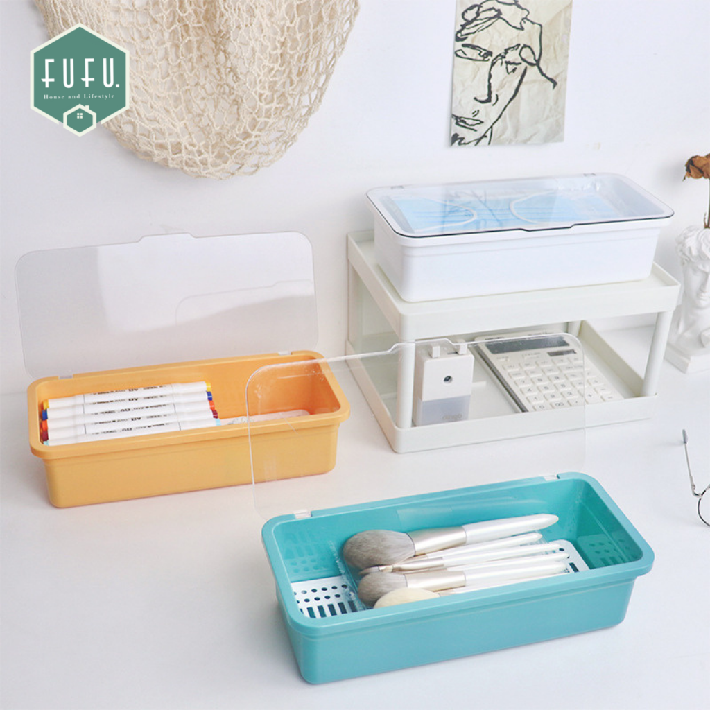 Fudonar กล่องเก็บแมส กล่องใส่แมส mask box กล่องใส่ของ กล่องเก็บตะเกียบ กล่องเก็บช้อนซ้อม กล่องใส