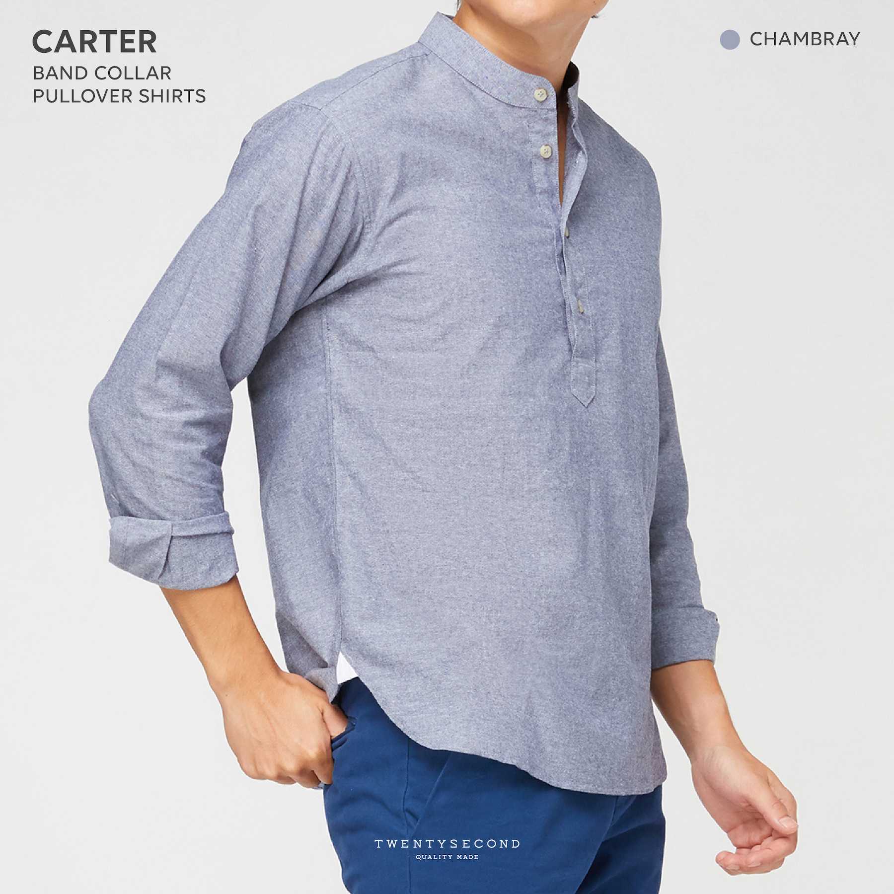 CARTER PULLOVER SHIRT - CHAMBRAY