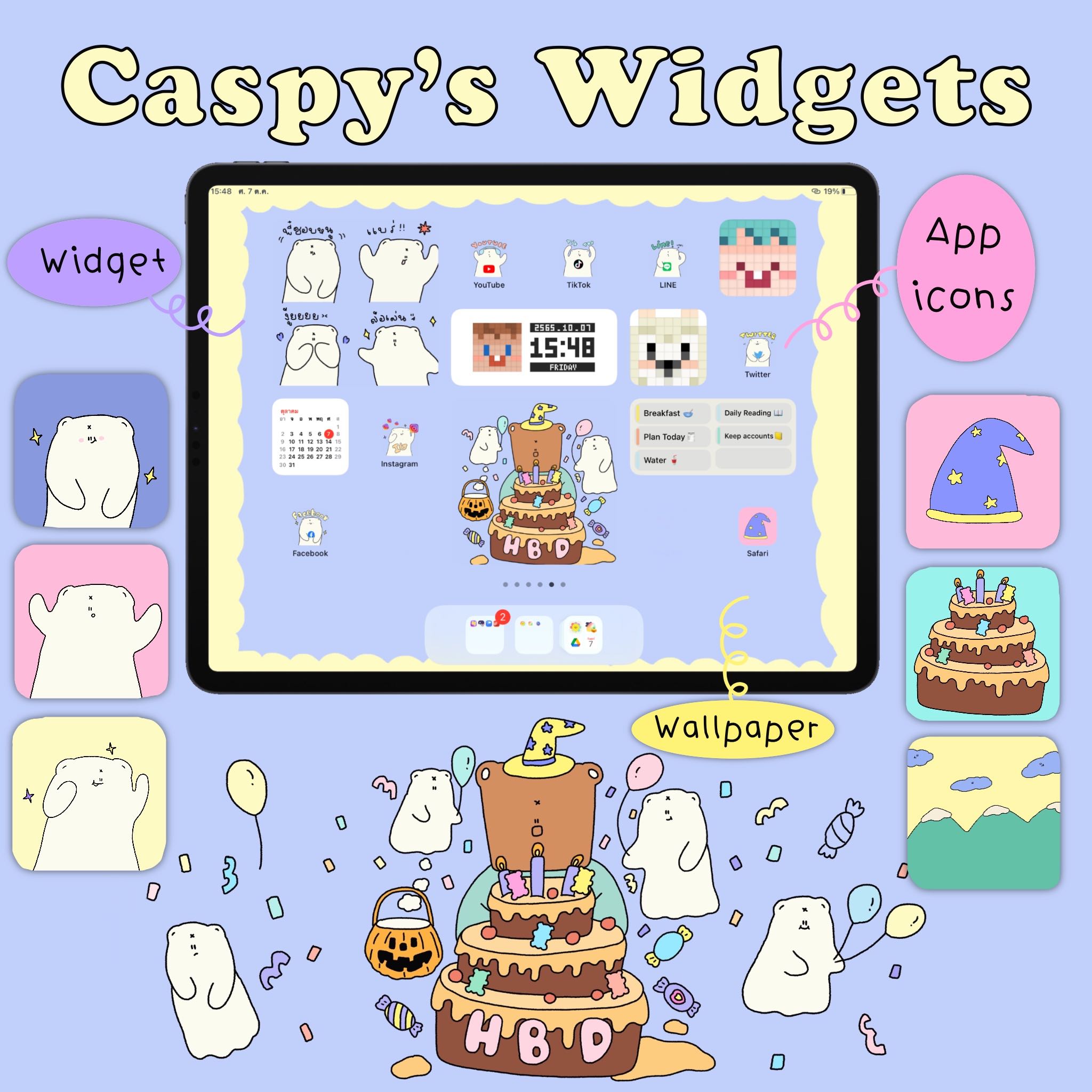 Caspy widgets[icons] เซ็ตรูปแต่งหน้าจอ[ iOS only]