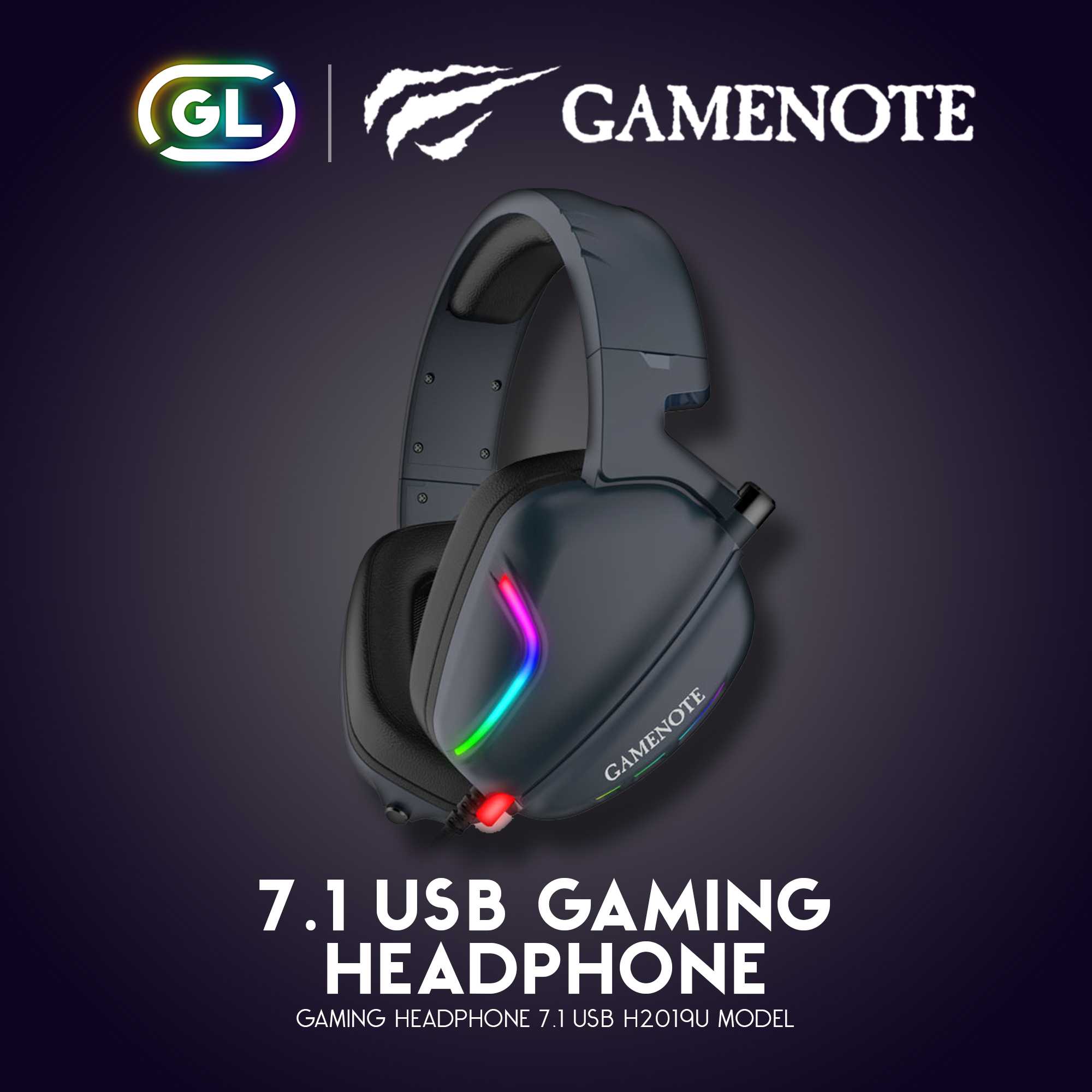 Gamenote หูฟังเกมมิ่ง 7.1 H2019U Gaming Headset สเตอริโอ 7.1 USB Headset ไมโครโฟน ไฟRGB
