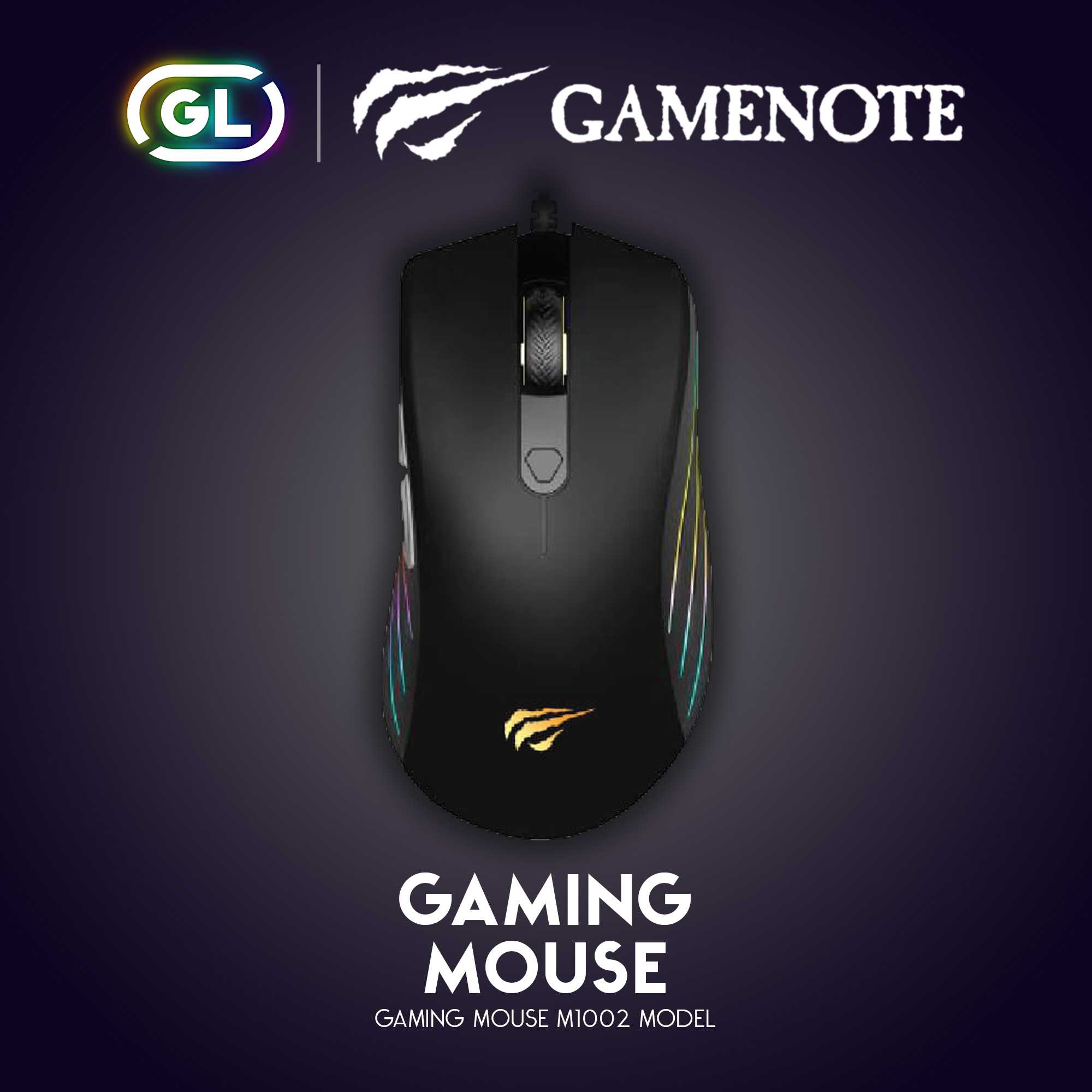Gamenote Gaming mouse RGB เม้าส์เกมมิ่ง เม้าส์เล่นเกม 7 Key ไฟ RGB Backlit GM 1002  1000-3200DPI