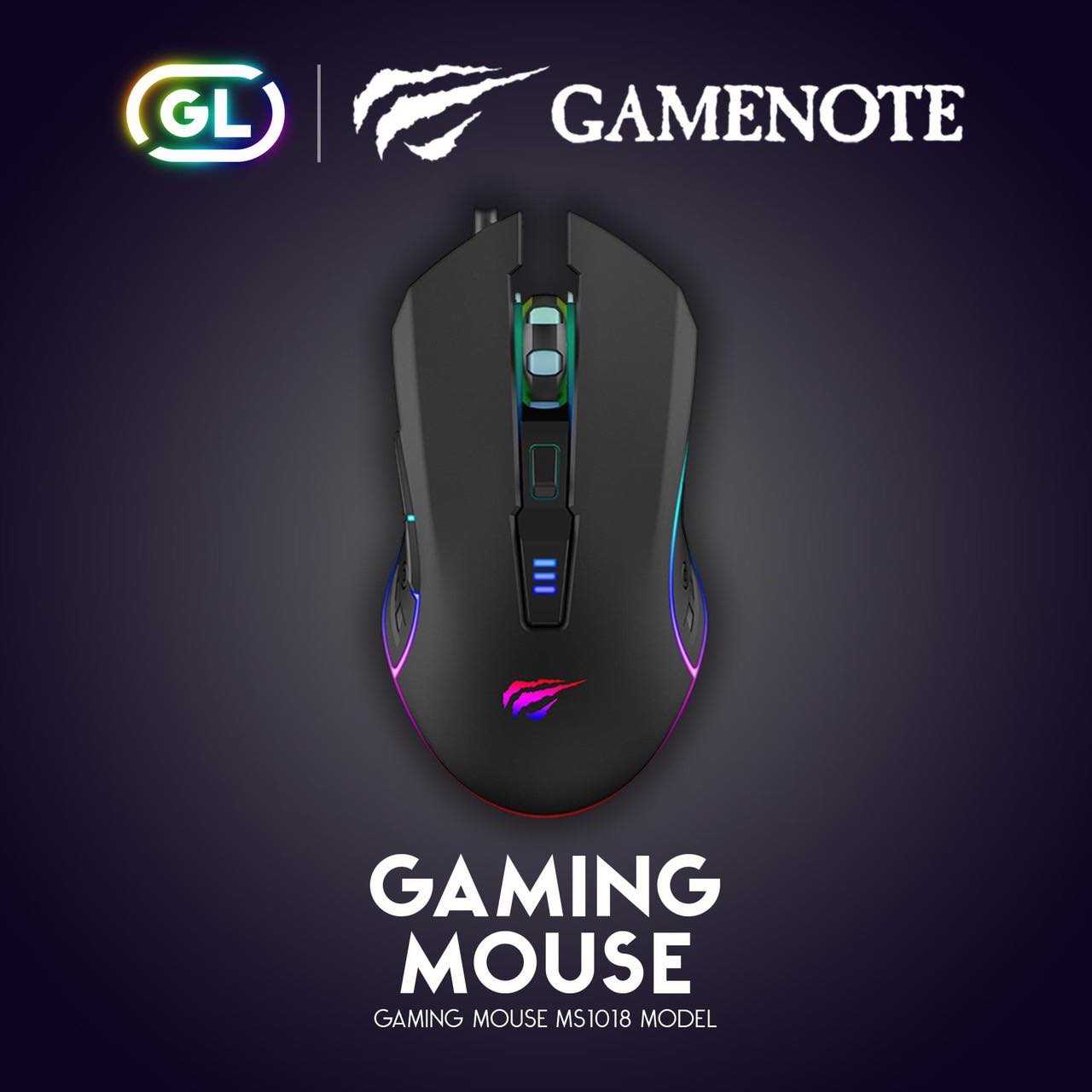 Gamenote RGB Gaming mouse เมาส์เกมมิ่ง เม้าส์เกมมิ่ง มีไฟ RGB GM 1018 havit 1000-3200DPI