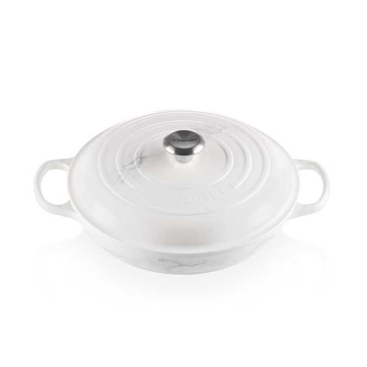 SIGNATURE SH.CASSEROLE/BRAISER 30CM MARBRE BLANC