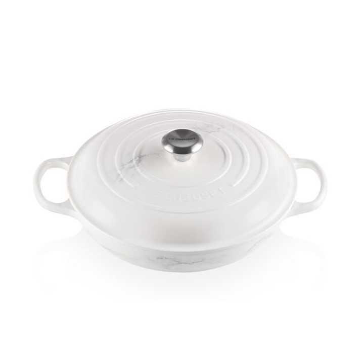 SIGNATURE SH.CASSEROLE/BRAISER 30CM MARBRE BLANC-FS 30%