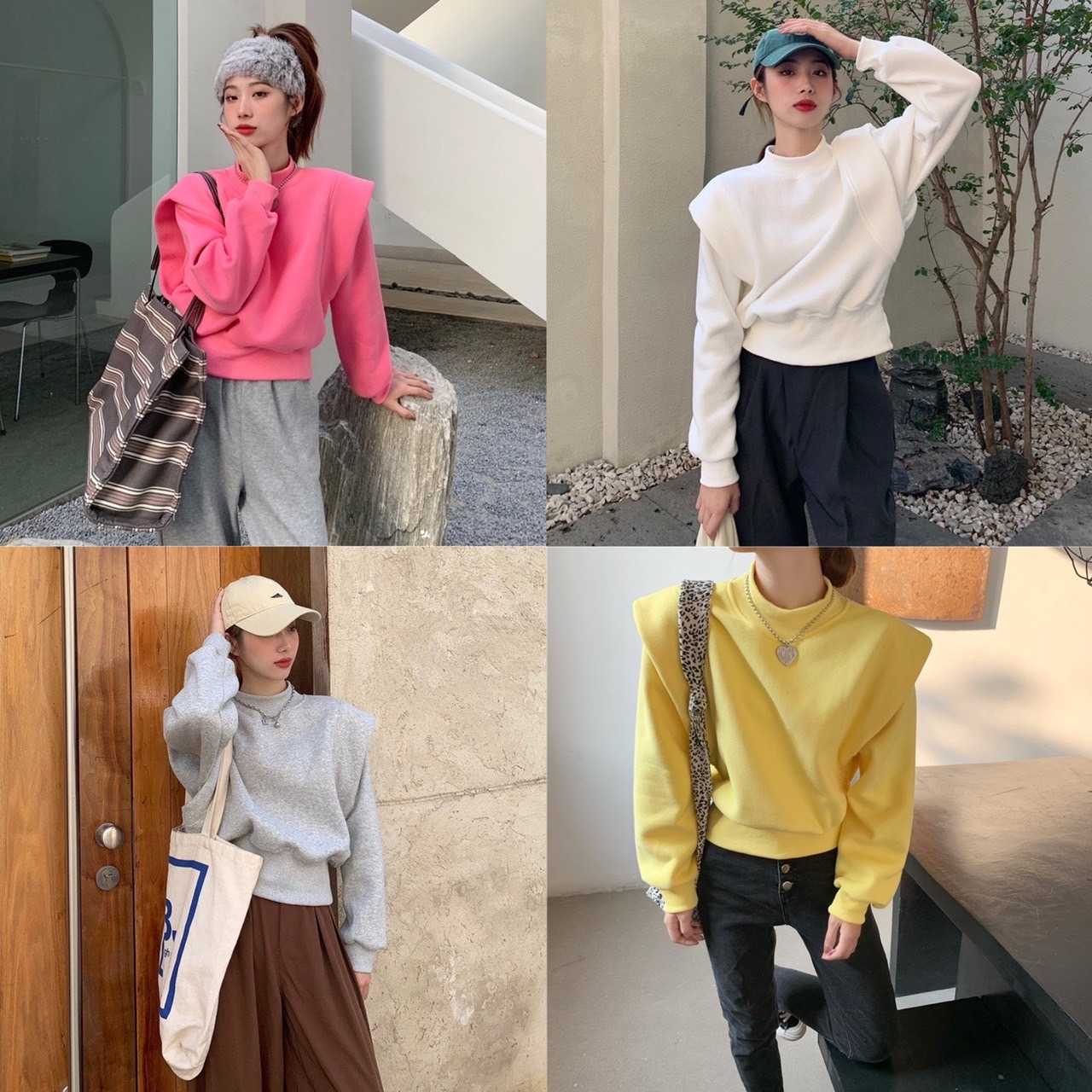 U95 เสื้อแขนยาวสีพื้น เนื้อผ้านิ่ม ใส่สบาย มี 4 สี