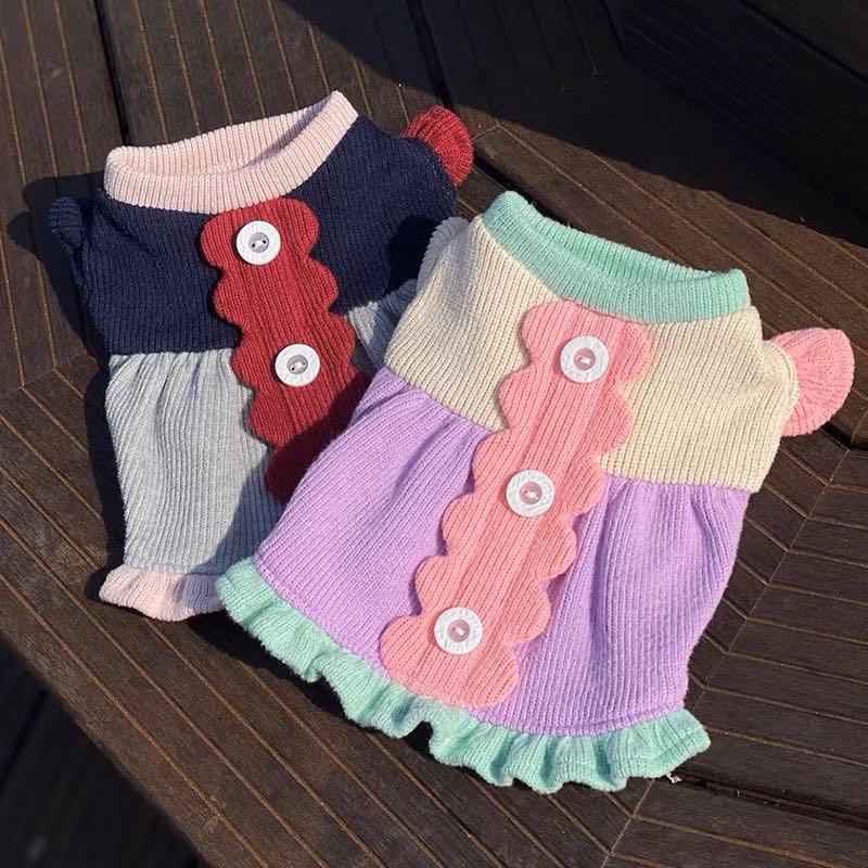 ￼tiny dress 💐 กระโปรงผ้าร่อง สีสันสุดน่ารัก กระโปรงหมาแมว