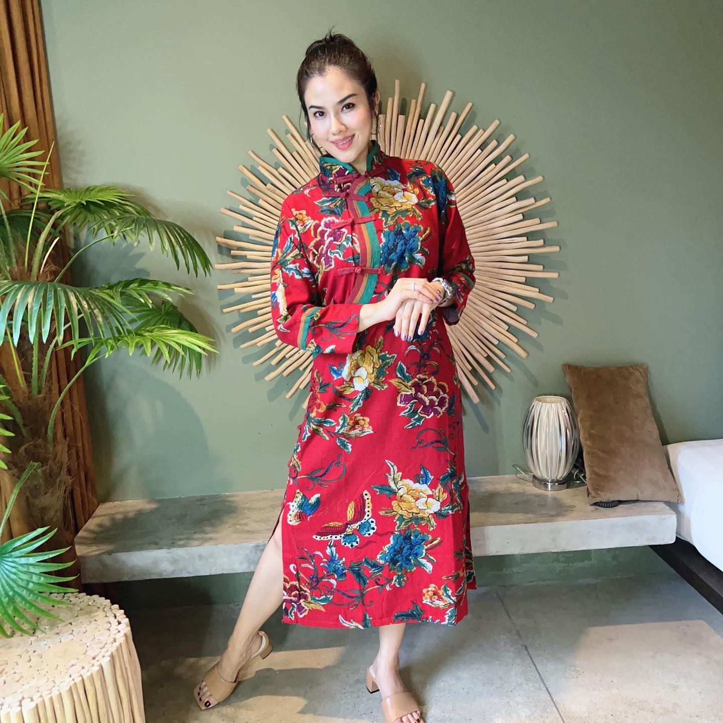 กี่เพ้า chinese vintage สีแดง