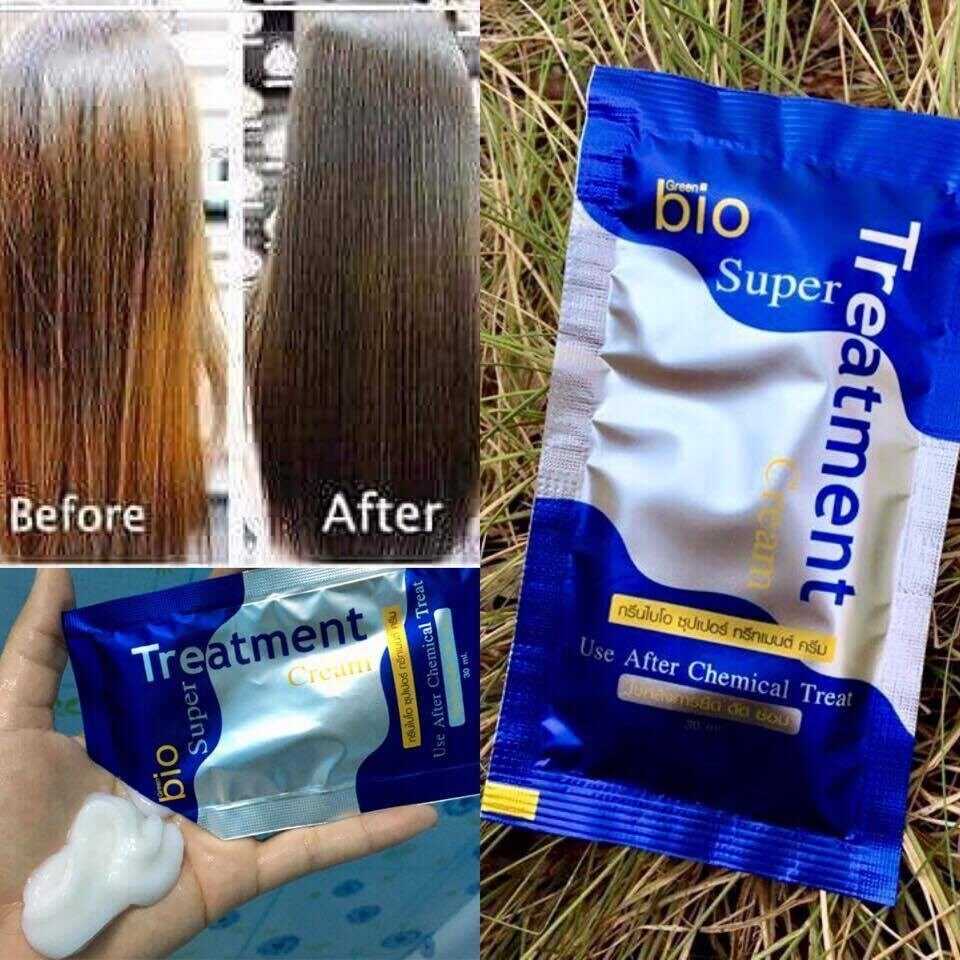 (1ซอง) ​กรีนไบโอ ซุปเปอร์ ทรีทเม้นท์ บำรุงผม green bio บำรุงผม ลดผมชี้ฟู ลดผมแตกปลาย​ ขนาด30มล.
