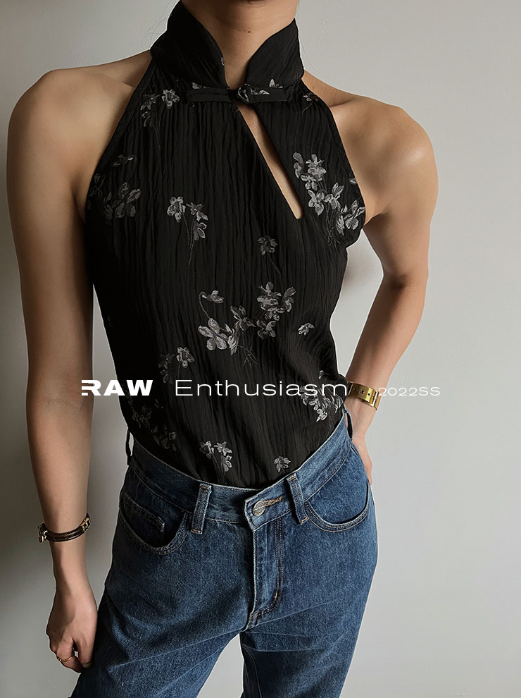 aesthetic plum textured retro digging shoulder vest black print