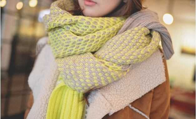 ผ้าพันคอขนสัตว์กันหนาว  winter fashion ลุยหิมะ เล่นสกีได้