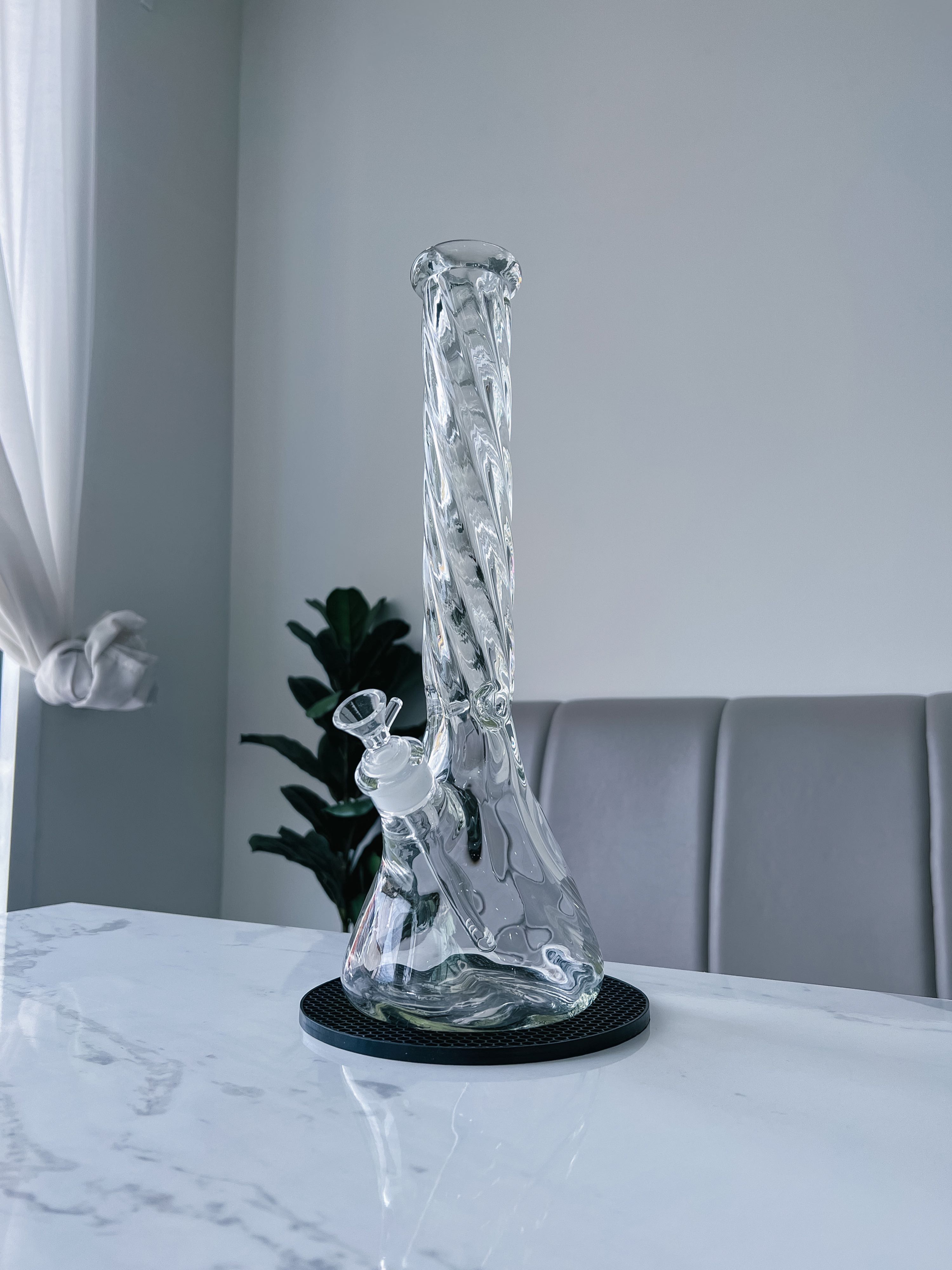 Swirl Iridescent Beaker Base Glass Bong  | 40 cm