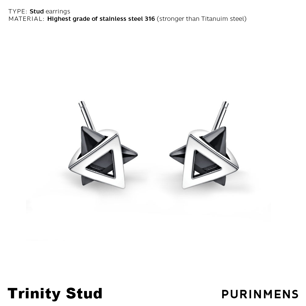 Purinmens Trinity ต่างหูผู้ชาย hype-stud earrings