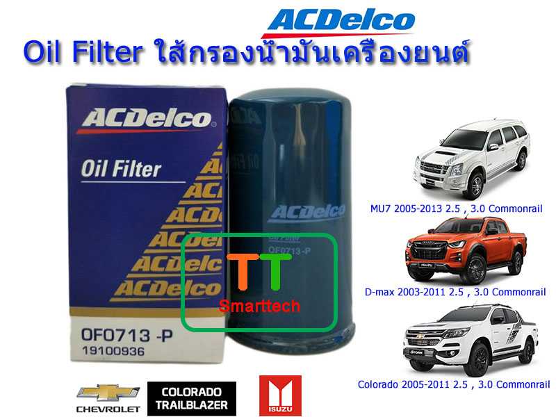 19100936 ไส้กรองน้ำมันเครื่อง COLORADO 2.5, 3.0/D-Max Commonrail /4JK, 4JJ ปี2005-11 Premium