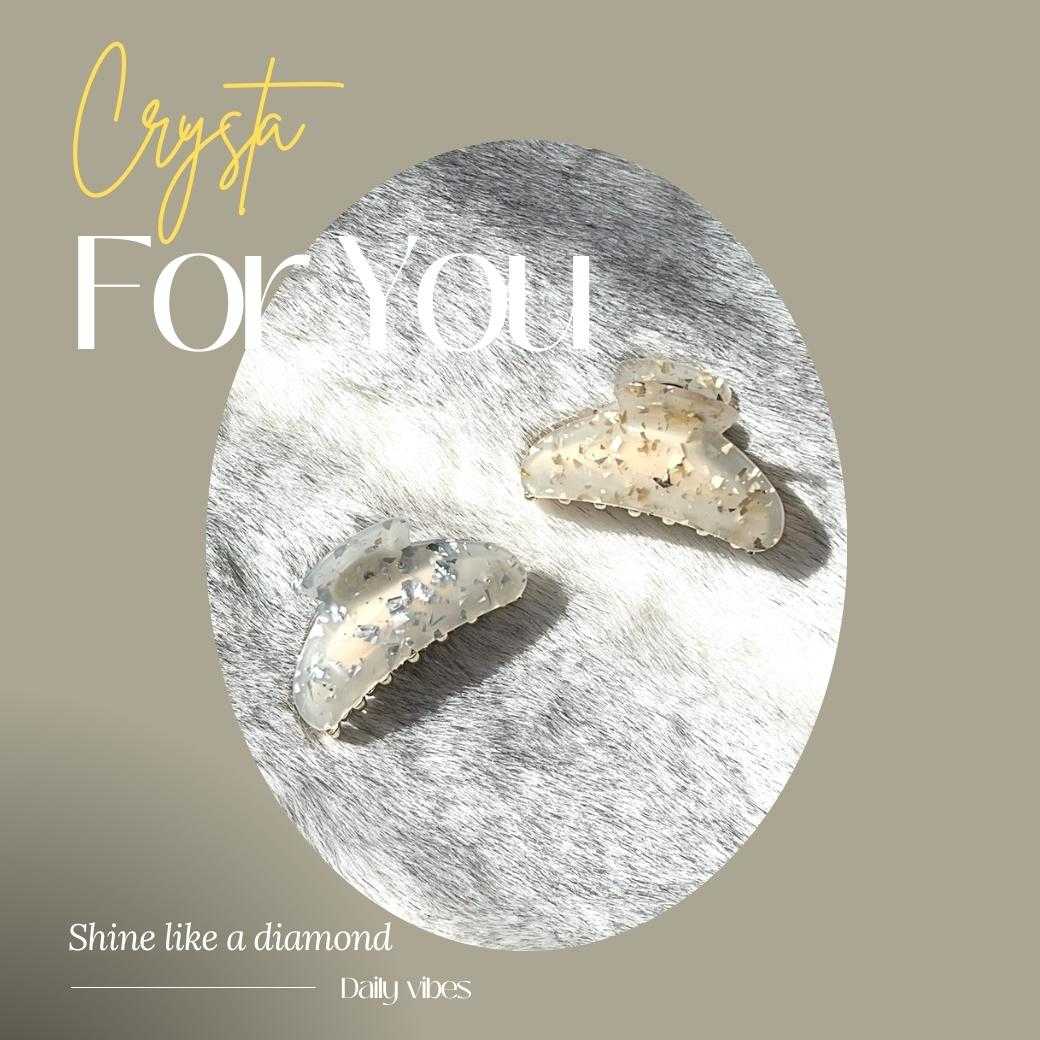 กิ๊บติดผม ลายกลิตเตอร์ สไตล์เกาหลี - สีเงิน