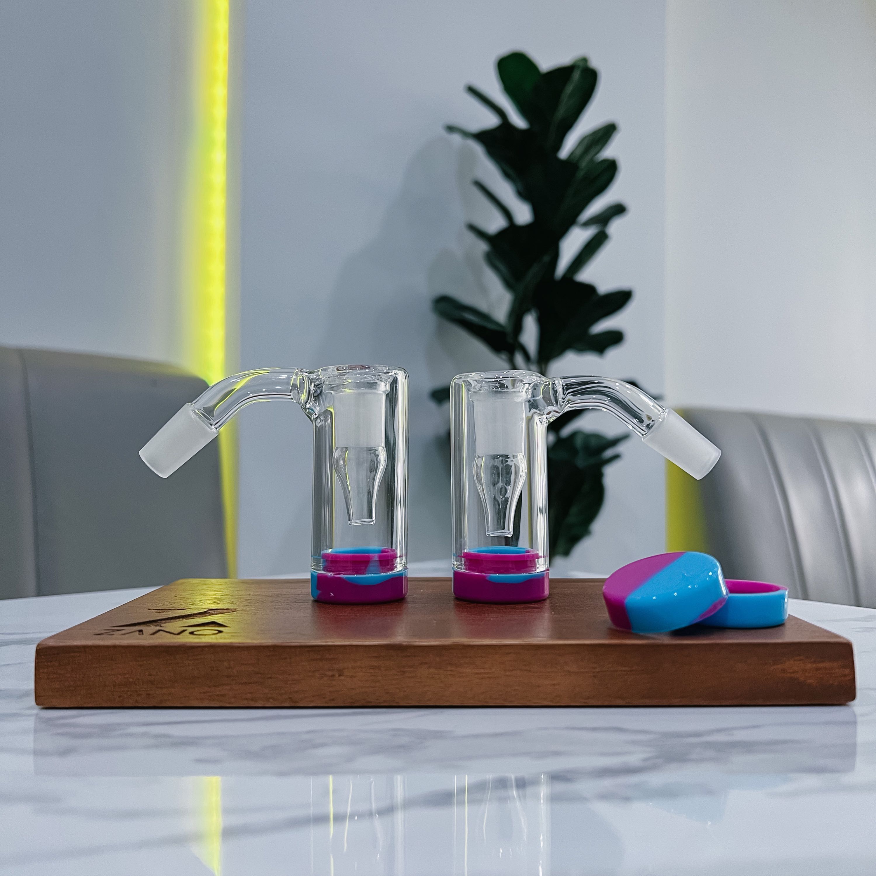 45 Degree Colorful Glass Silicone Ash Catcher | 14.5 mm