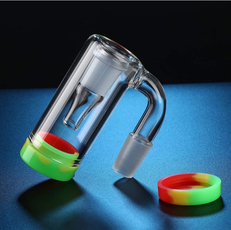 90 Degree Colorful Glass Silicone Ash Catcher | 14.5 mm
