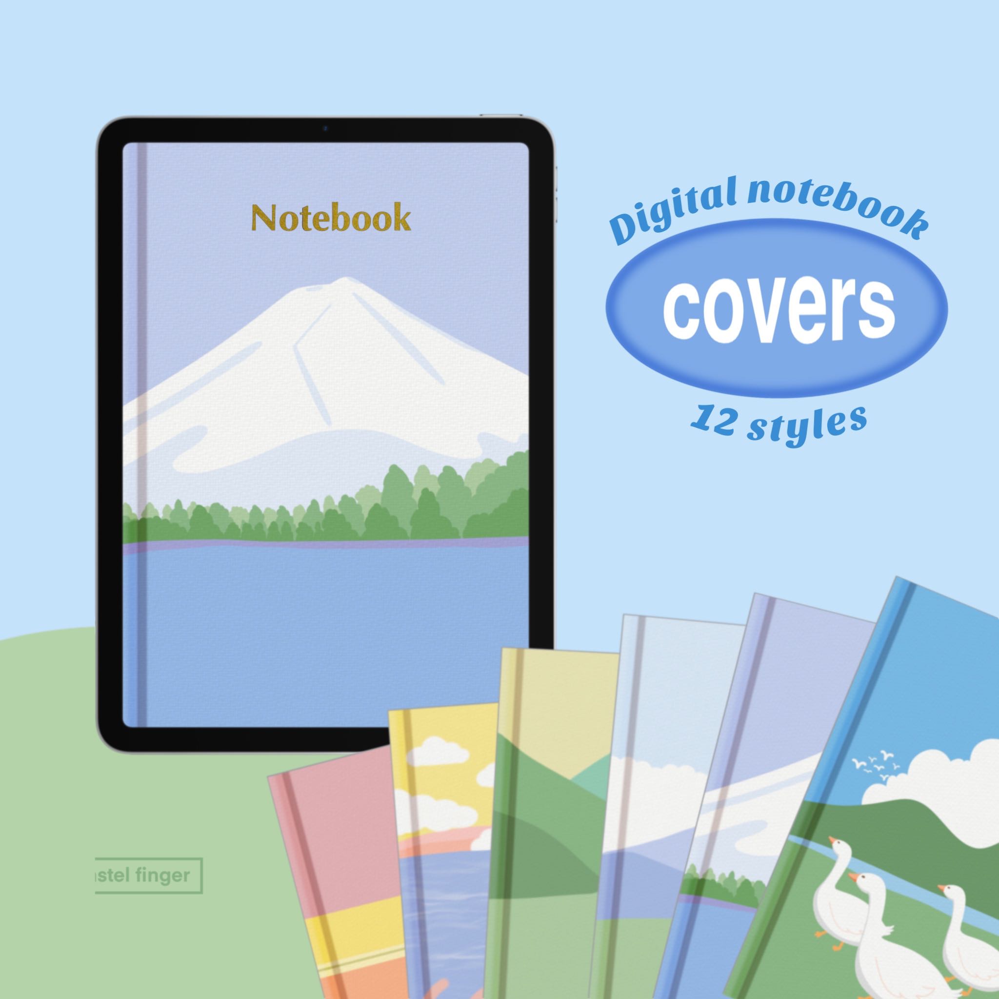 หน้าปกสมุดจดโน้ตในไอแพด | Digital notebook covers 