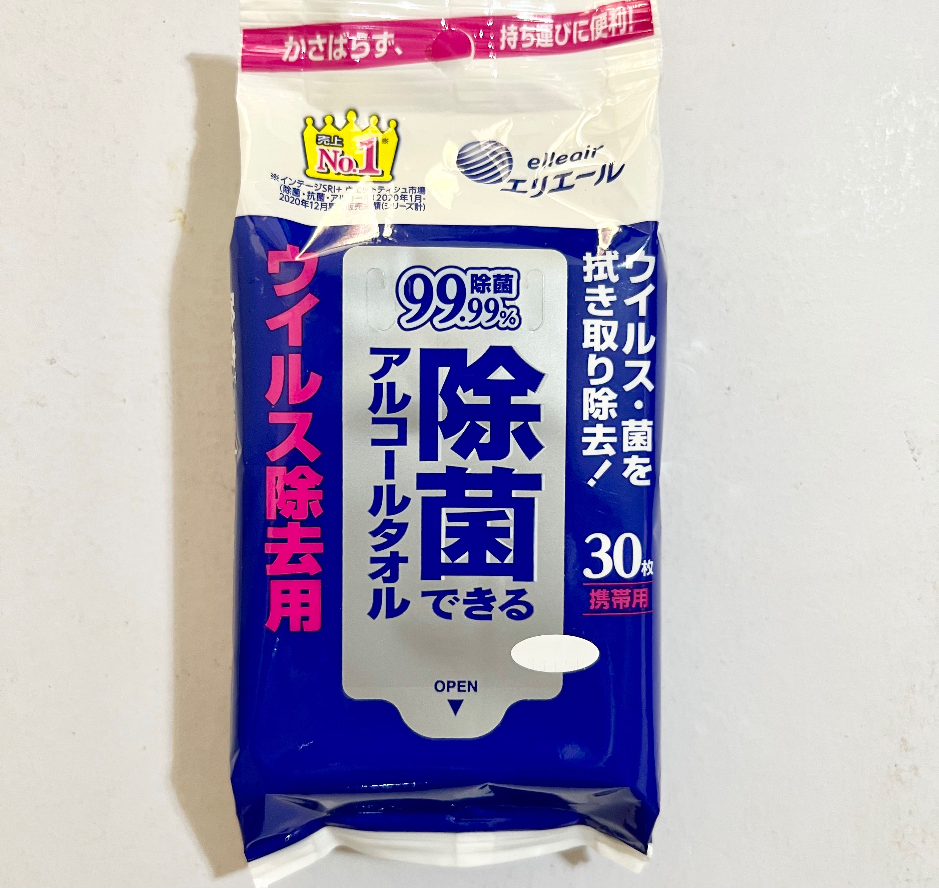 🇯🇵 Elleair Wet Wipe for Disinfecting and Virus Removal, Alcohol Type Made in Japan