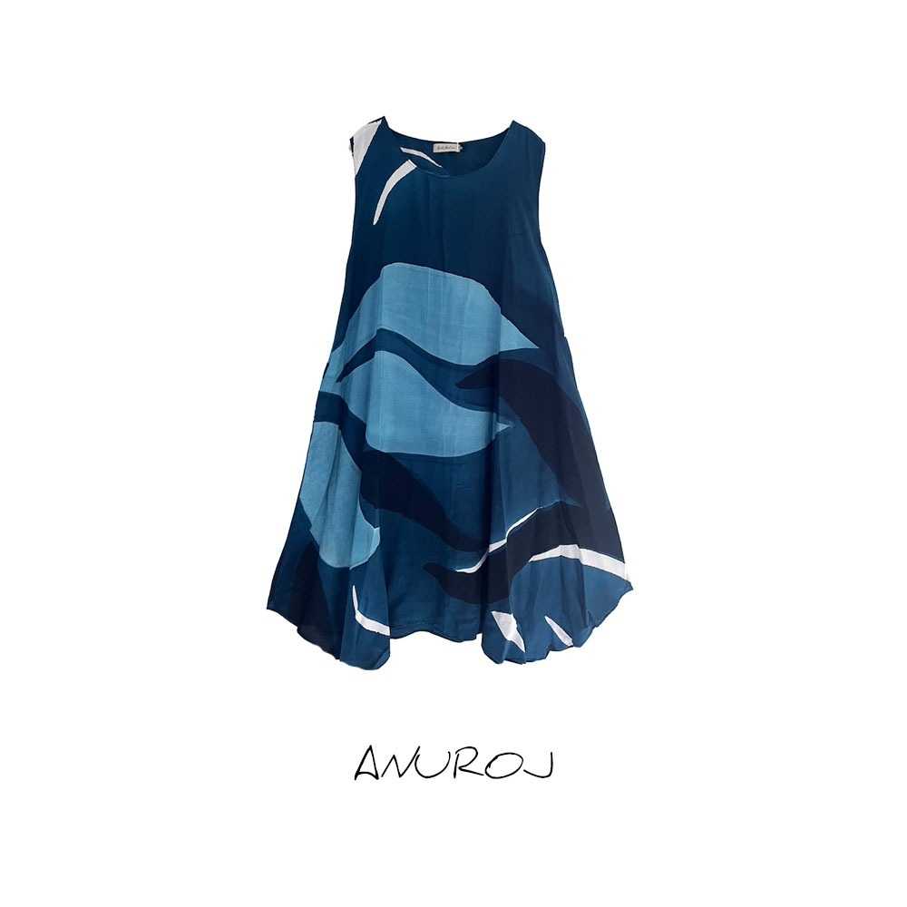 (Pre-Order) Sac Sleeveless Dress Cotton Silk Hand paint