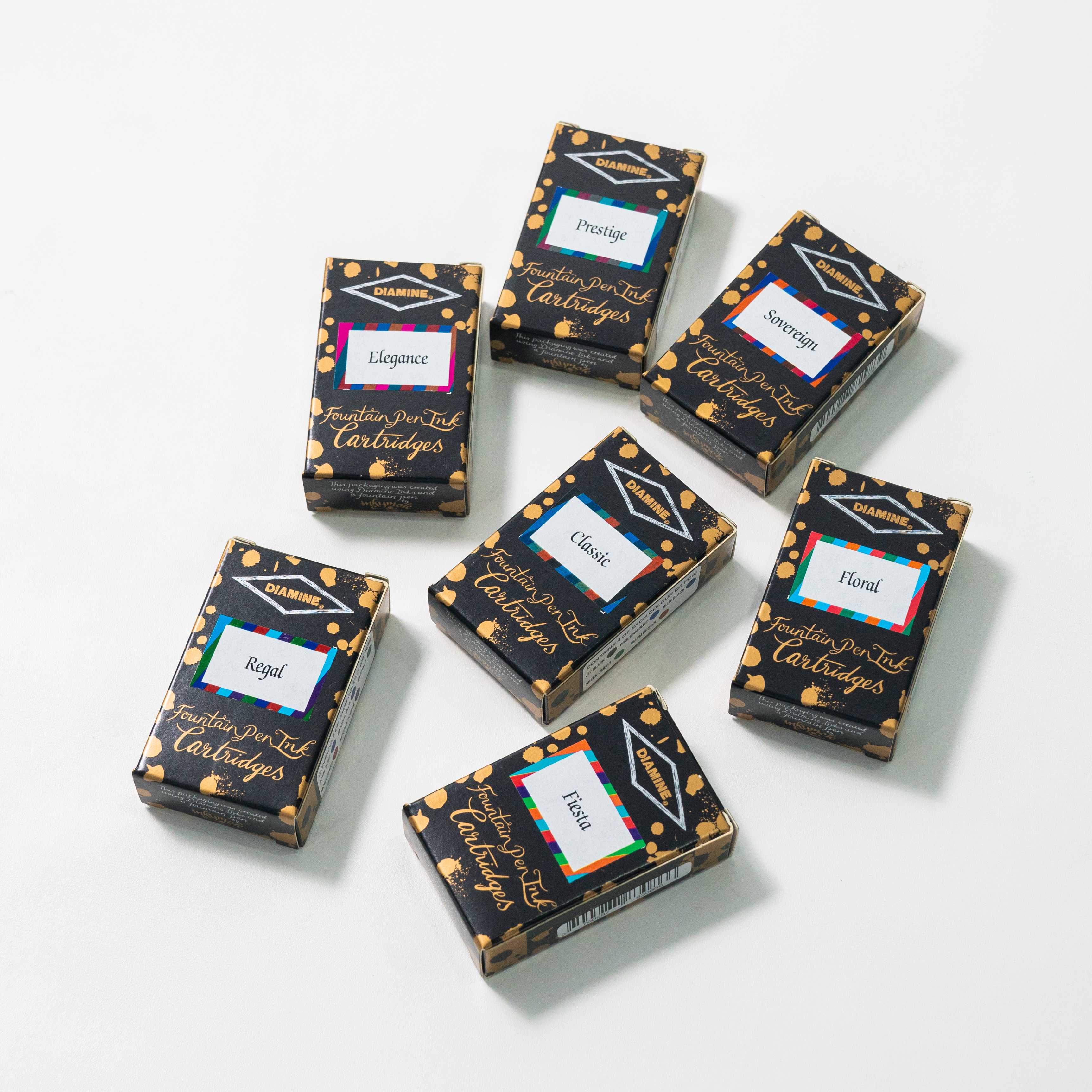 DIAMINE 20 Cartridges Fountain Pen Ink หมึกหลอด 20 หลอด (5 สี)