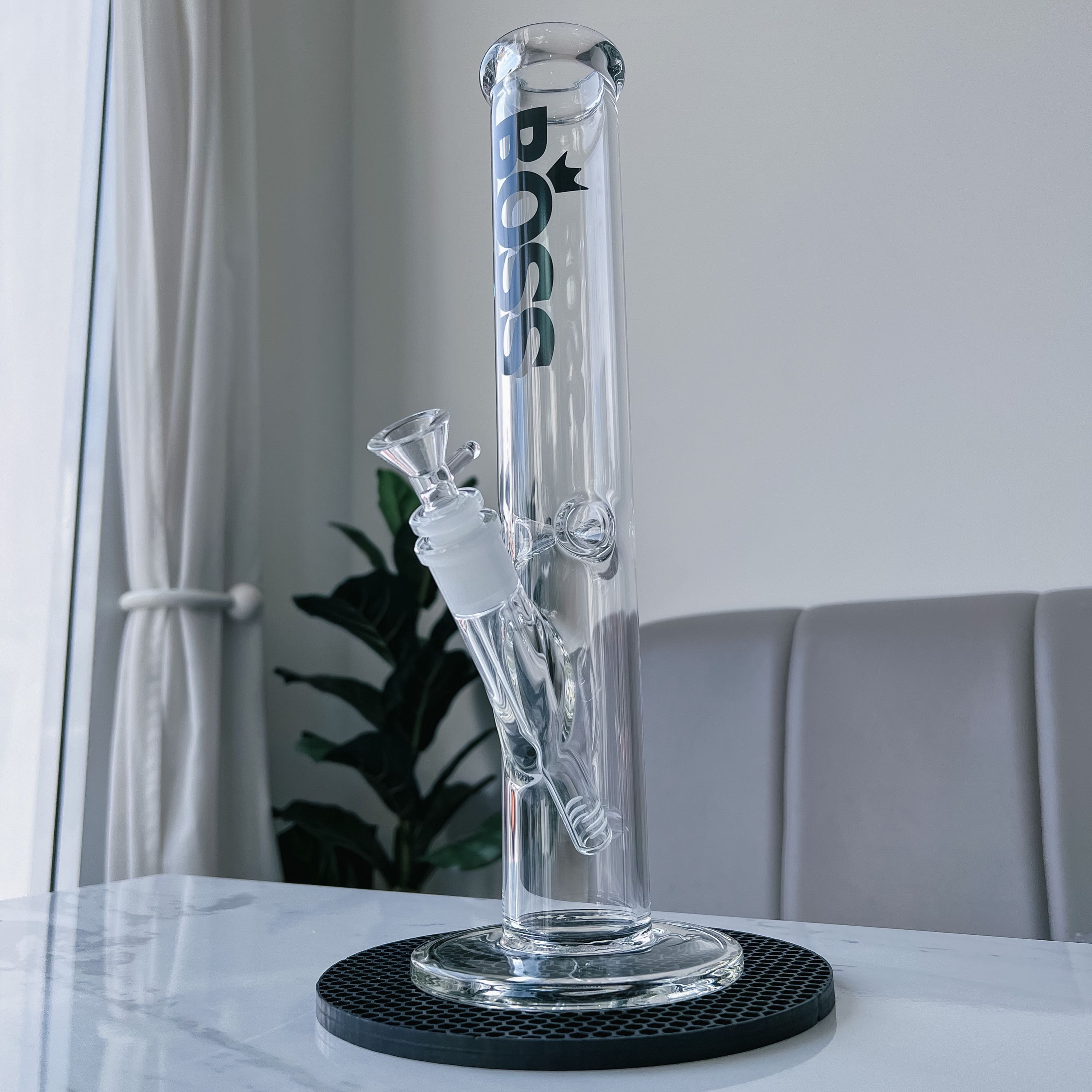 BOSS Glass Straight Cylindrical Ice Bong | 35 cm