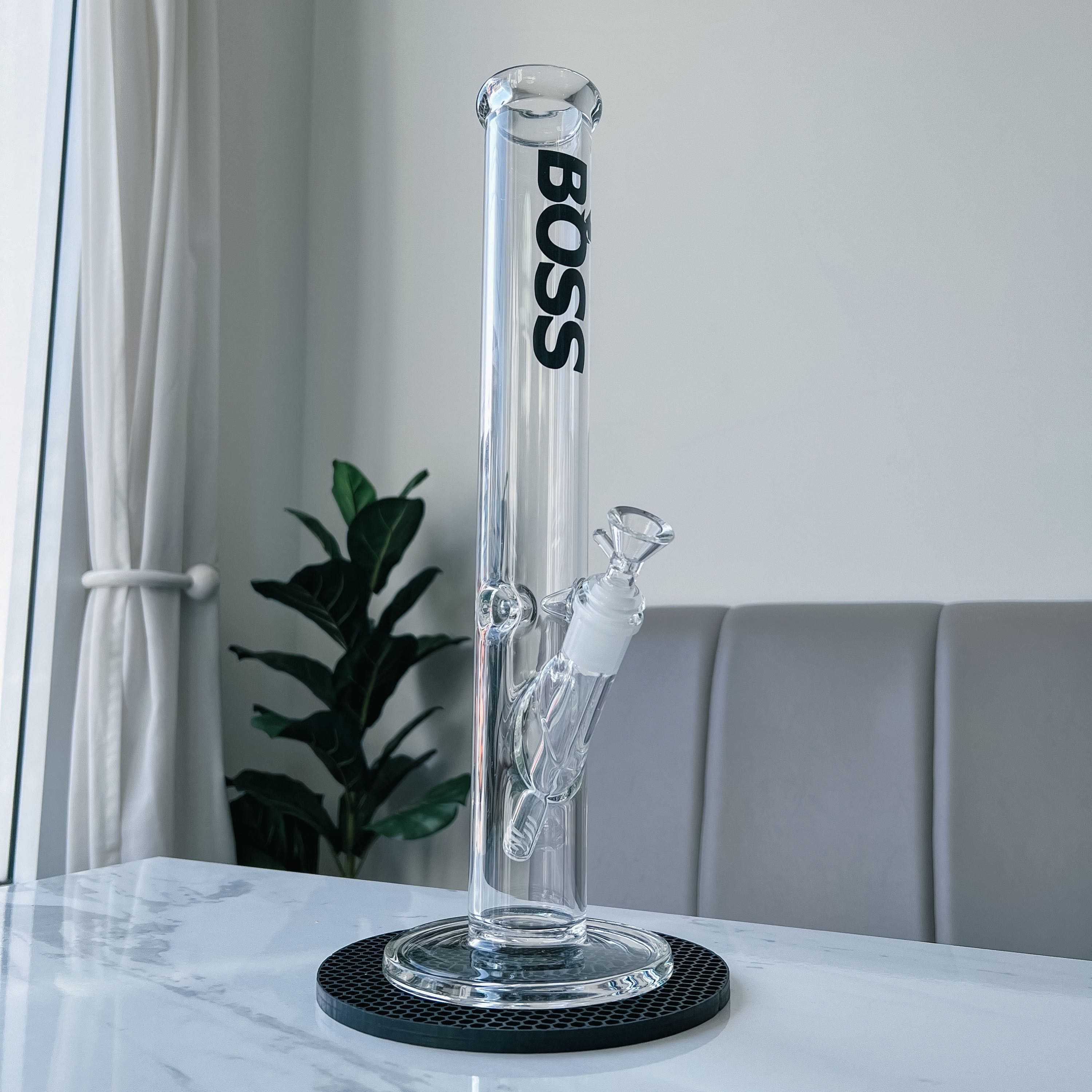 BOSS Glass Straight Cylindrical Ice Bong | 40 cm