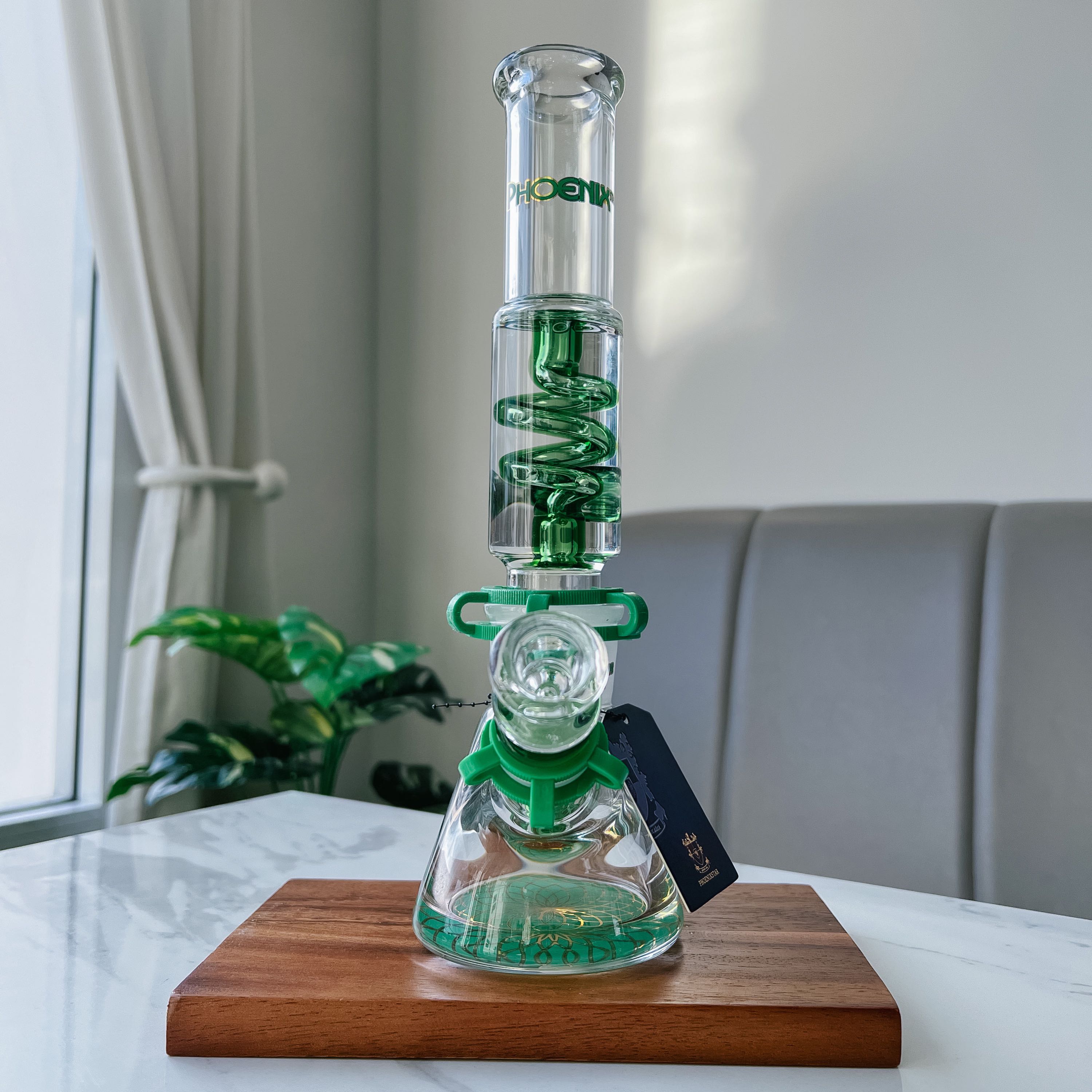 Phoenix Star Glycerin Coil Thick Glass Beaker Bong | 29 cm