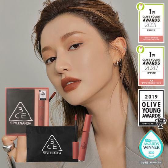 3CE VELVET LIP TINT แถมกระเป๋า สี daffodil