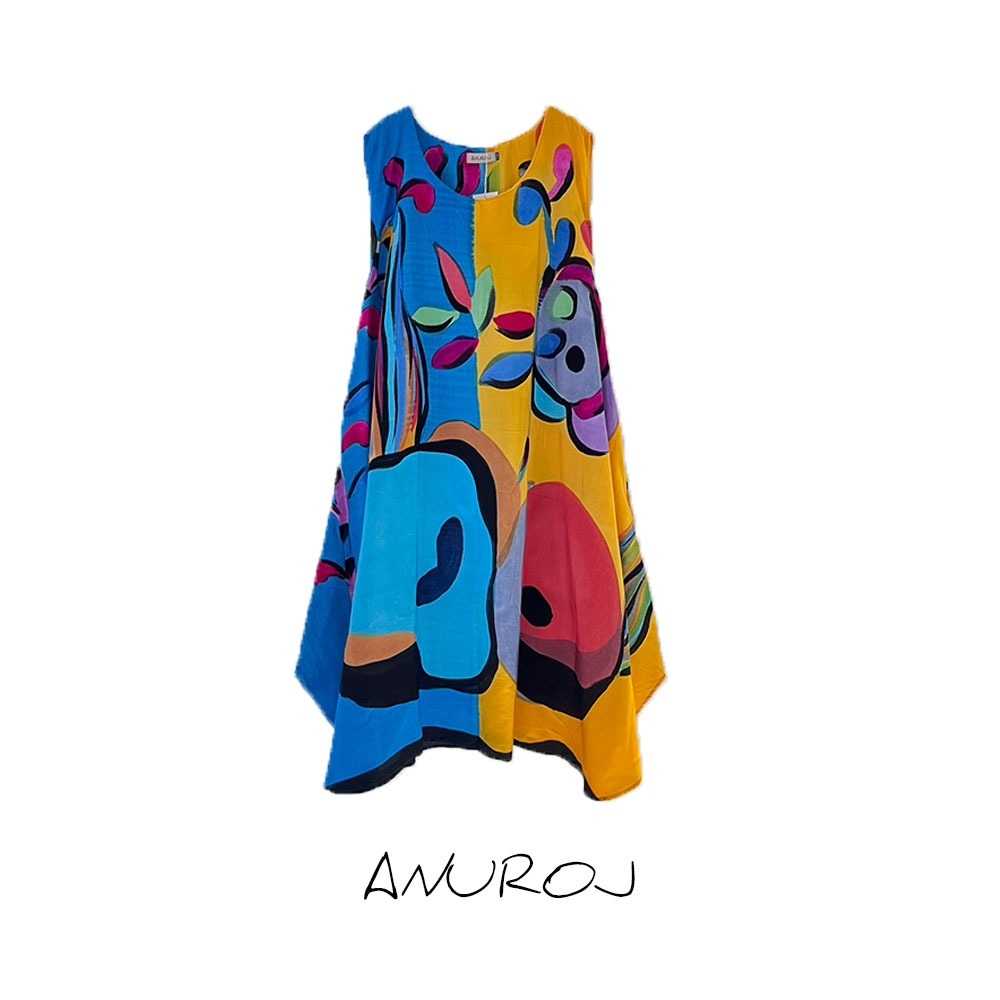 (Pre-Order) Sac Sleeveless Dress Cotton Silk Hand paint
