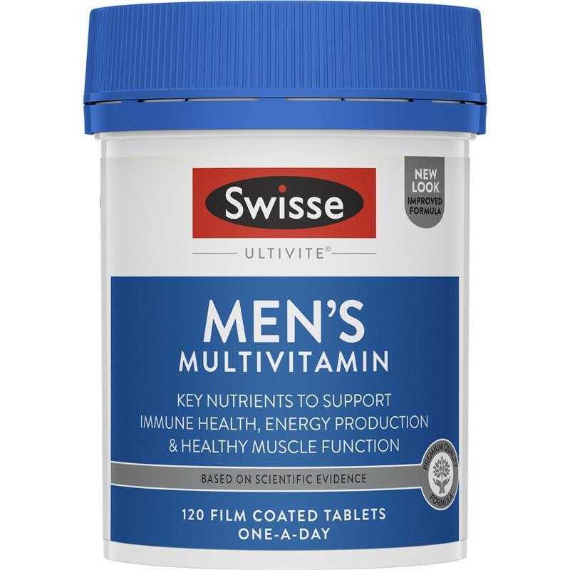 Swisse Men Multivitamin 120 เม็ด - วิตามินรวม แร่ธาตุและสมุนไพรจำเป็น ดูแลสุขภาพคุณผู้ชาย