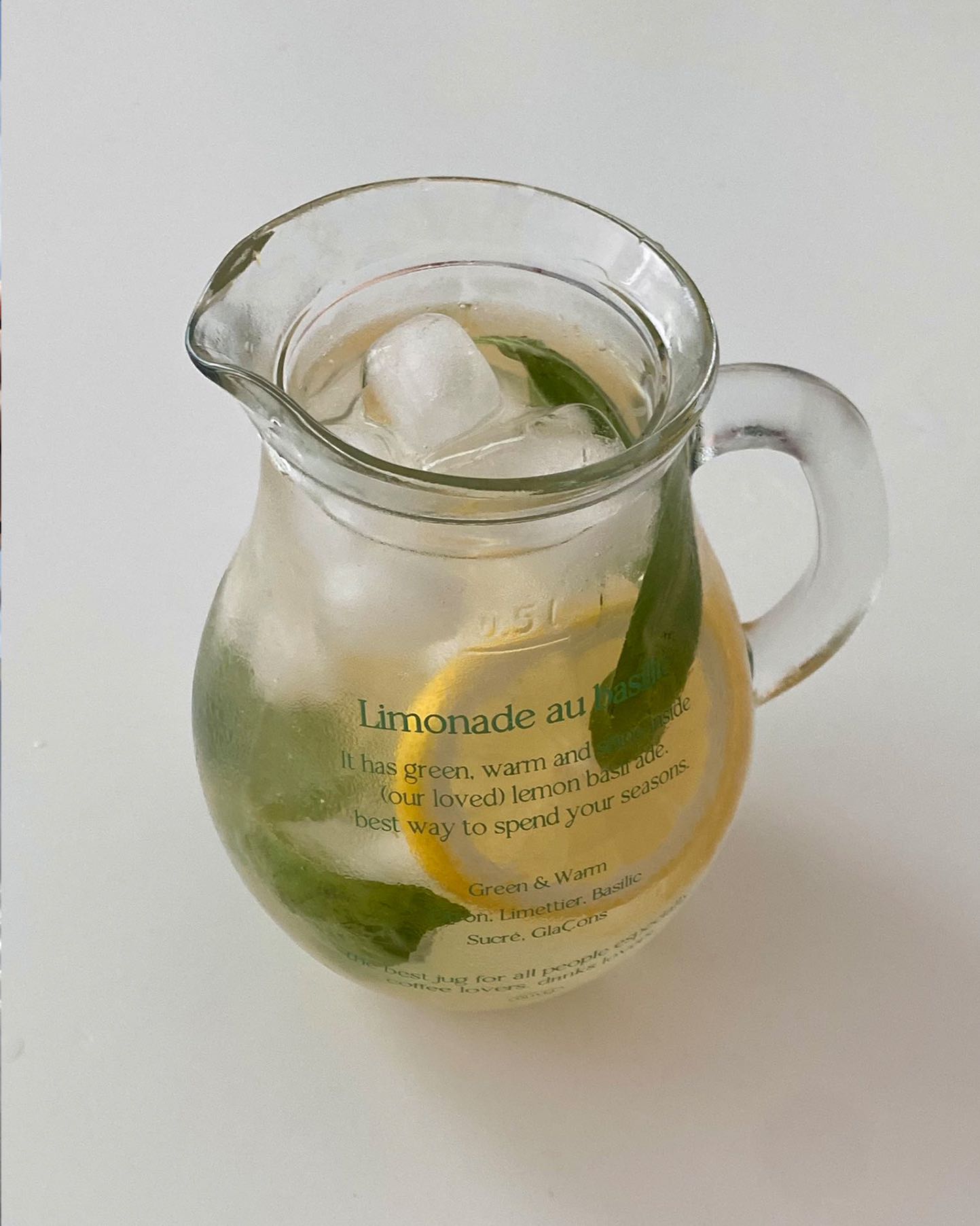 lemon basil ade jug
