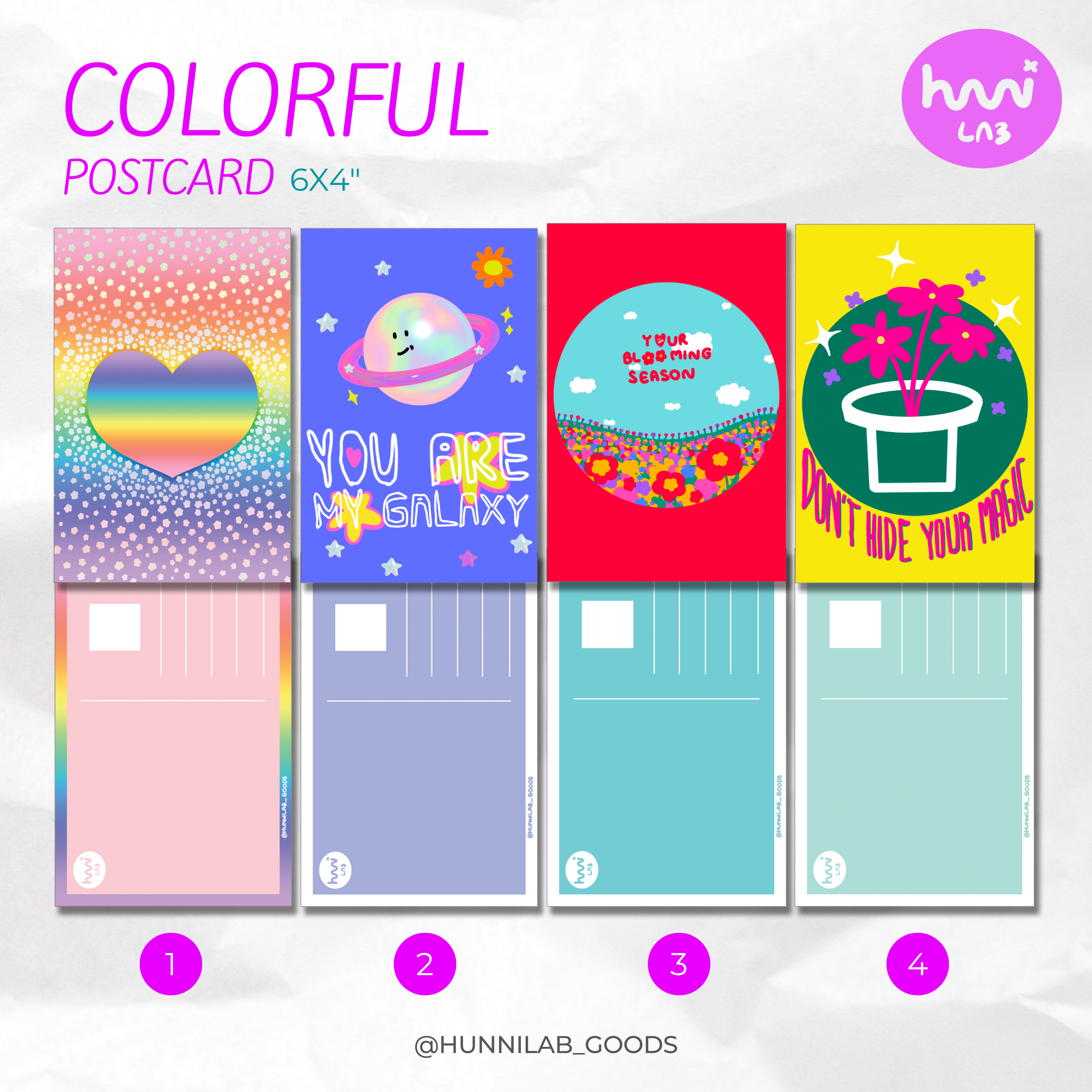 hunni lab - Colorful Postcard