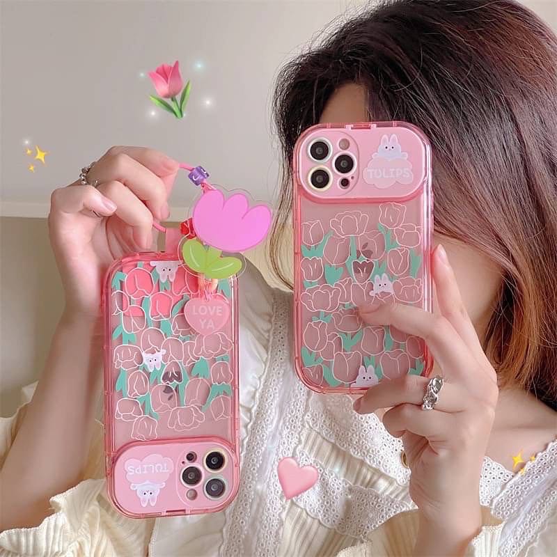 สอบถามก่อนกดสั่ง เคสใส แถมสาย ชมพู เคสทิวลิป เคสทิวลิป เคสกระจก เคสเปิดปิดกล้อง เคสไอโฟน เคสiphone