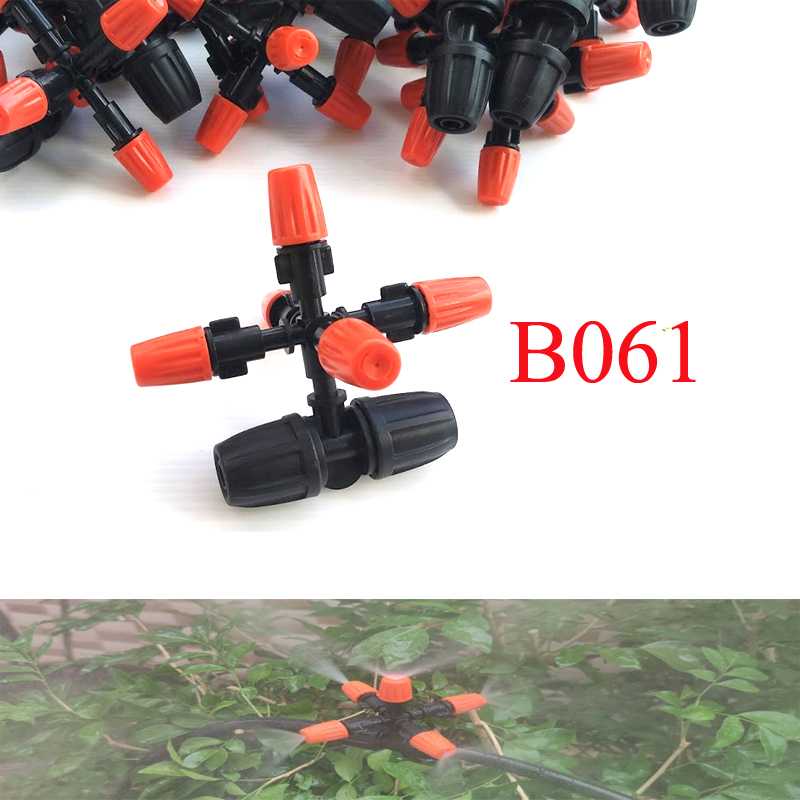 B061 ชุดหัวพ่นหมอกสีส้ม 5 หัว ต่อสาย 12 มิล รดน้ำต้นไม้  โรงเพาะเห็ด จัดสวน ลดละอองหมอก ฝุ่น