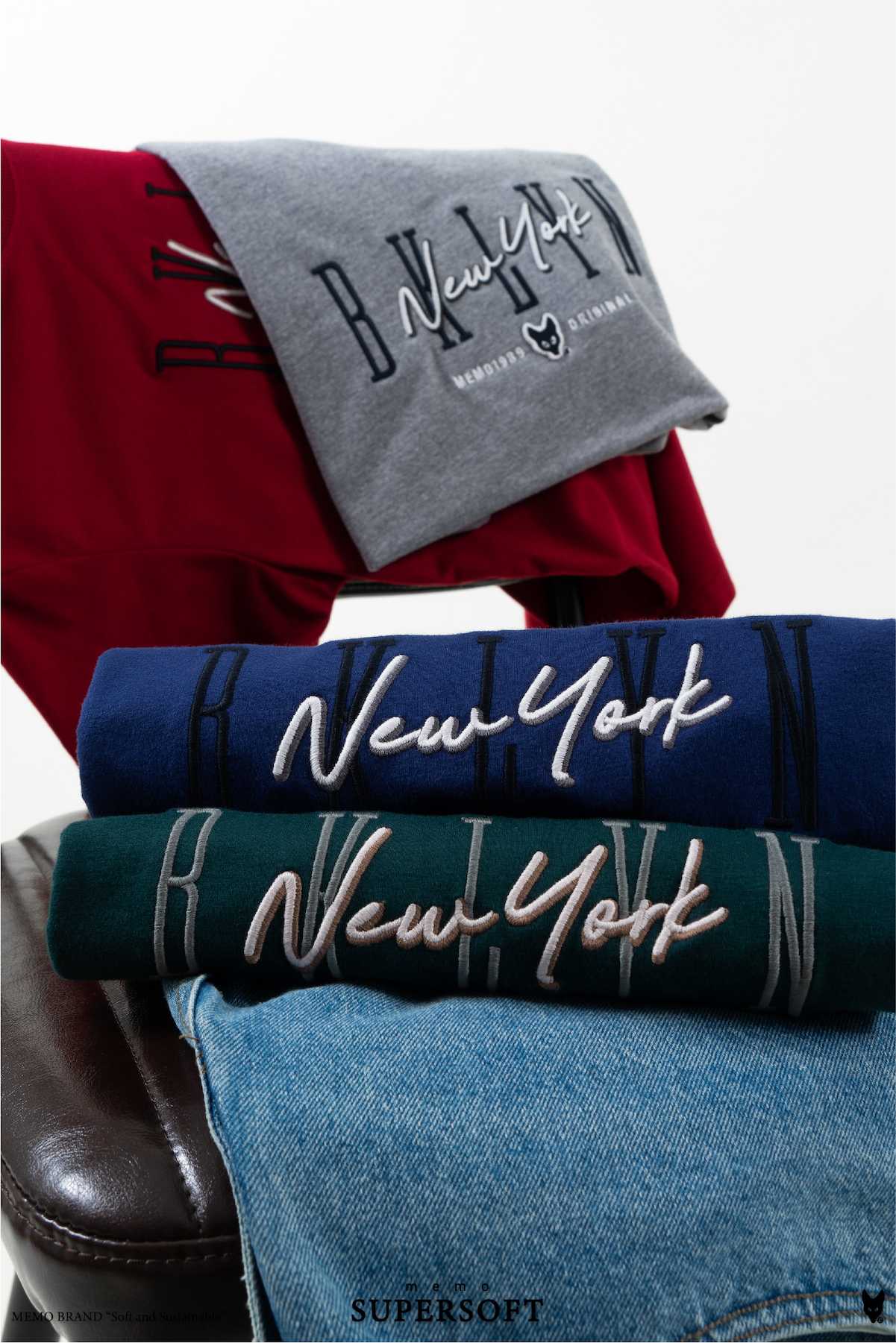 เสื้อยืด Memo Supersoft Premium งานปัก รุ่น BKLYN Newyork สินค้าลิขสิทธิ์แท้
