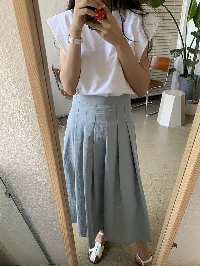 flying sleeves top+skirt (white/ black)