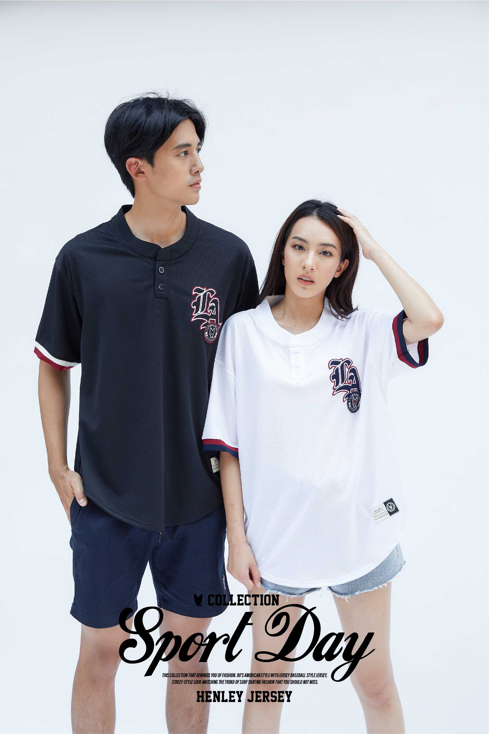 เสื้อยืด แนวสเก็ตบอร์ด Memo ทรงโอเวอร์ไซส์ รุ่น SPORTDAY L.A. สินค้าลิขสิทธิ์แท้
