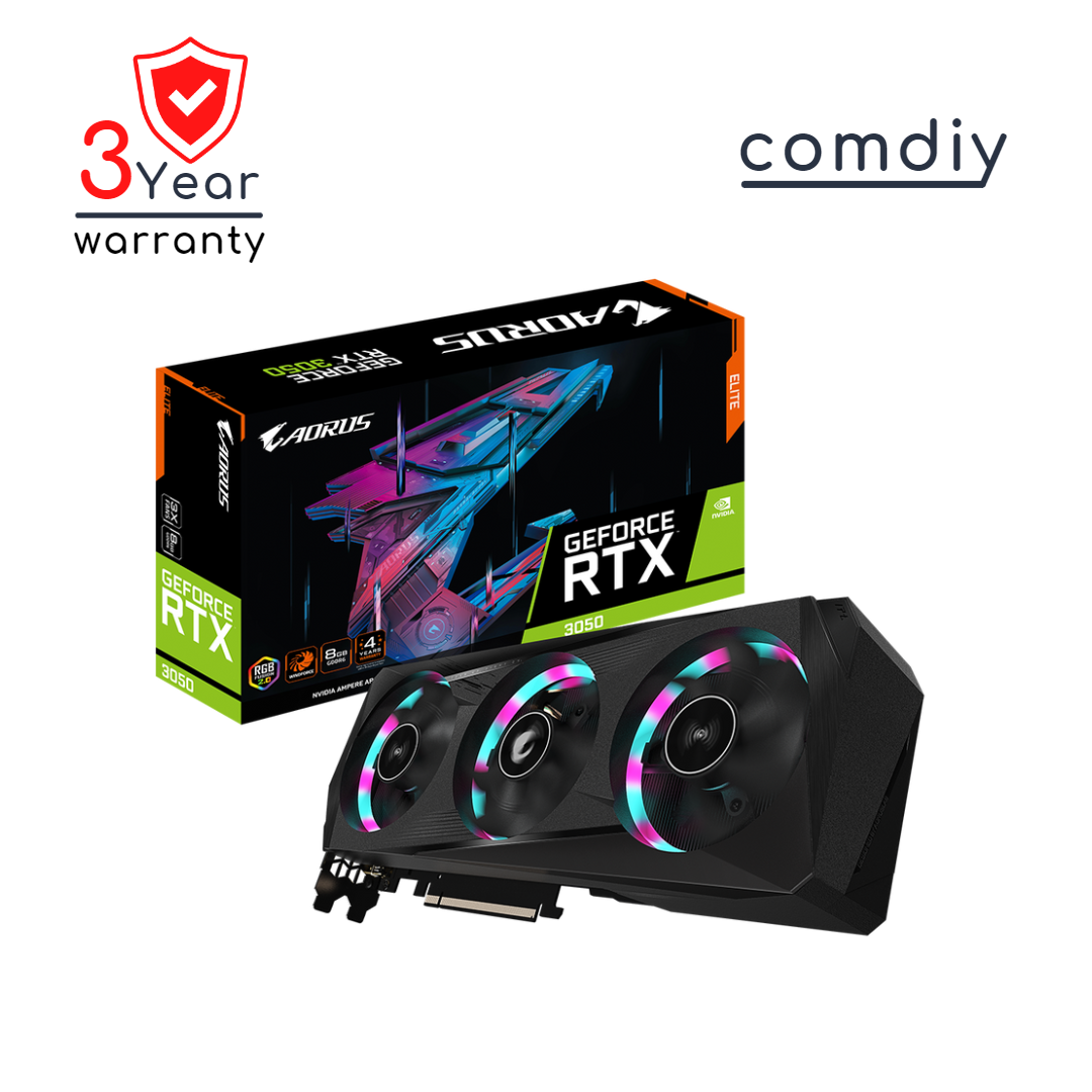 GIGABYTE AORUS GEFORCE RTX 3050 ELITE 8G VGA การ์ดจอ by comdiy