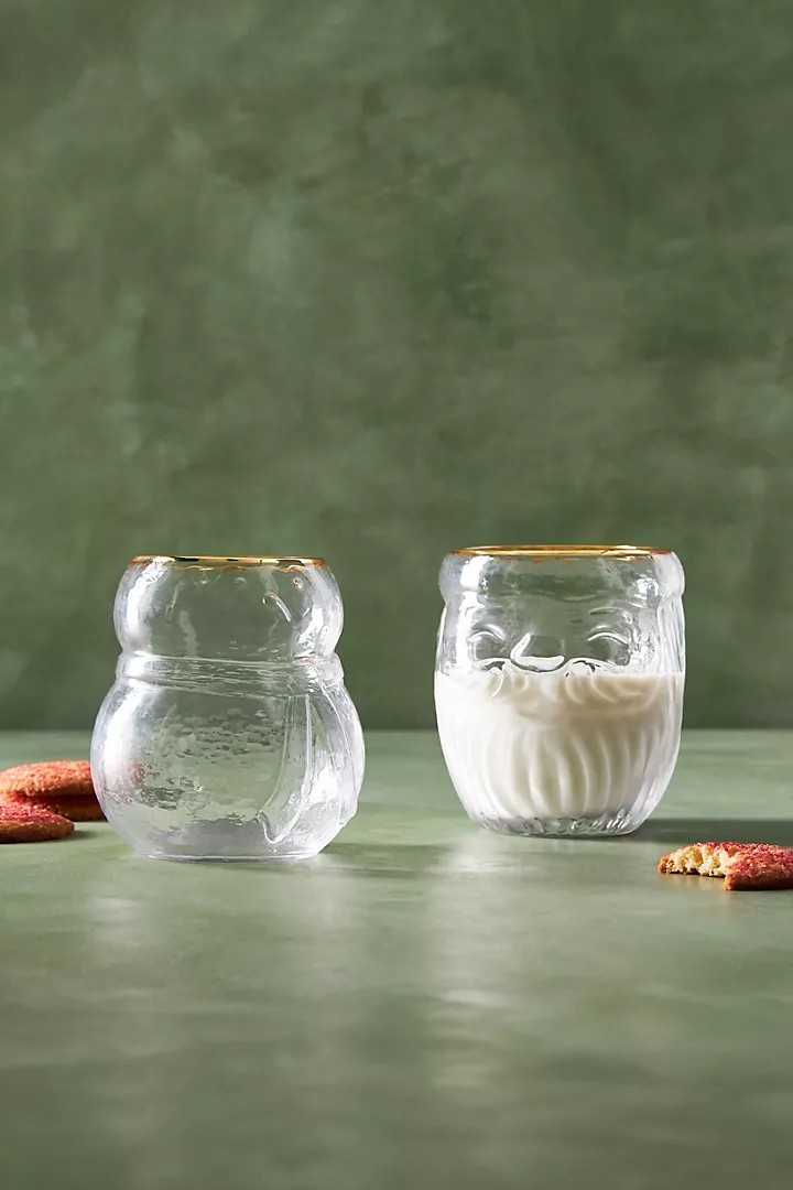 North Pole Juice Glass // แก้วน้ำซานตาและแก้วน้ำสโนว์แมน Anthropologie