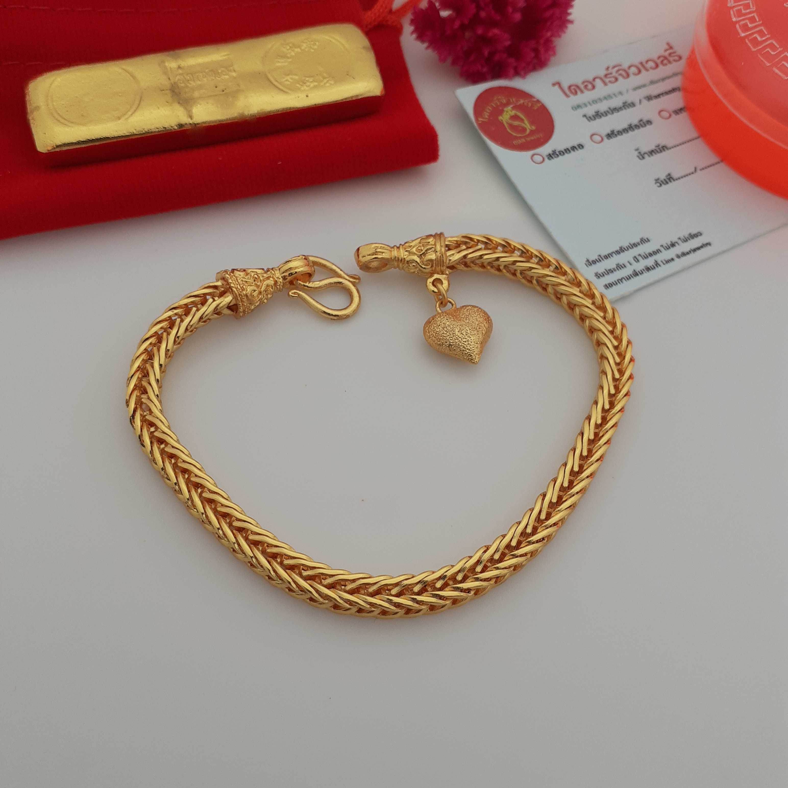 สร้อยข้อมือทองโคลนนิ่ง 1 บาท ลายสี่เสา