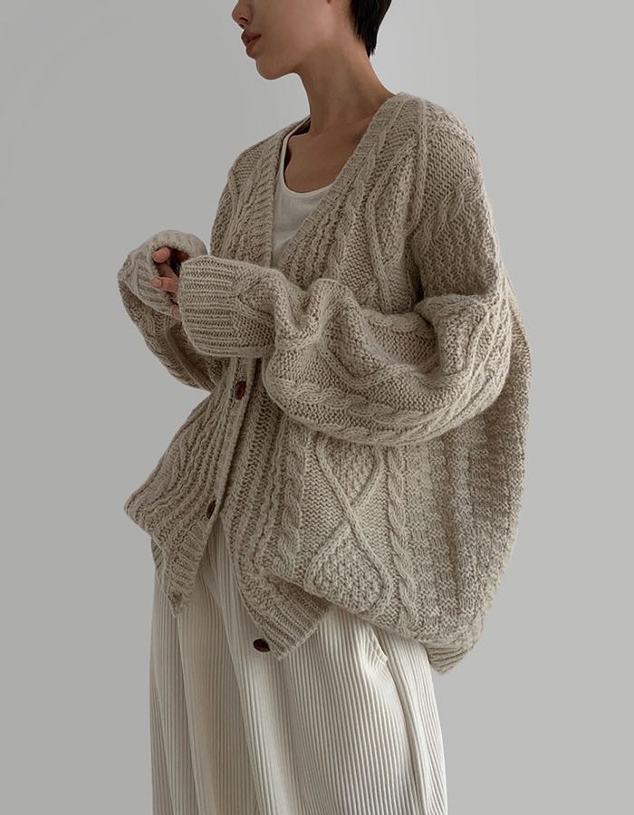 (พร้อมส่ง) wool mix cardigan 