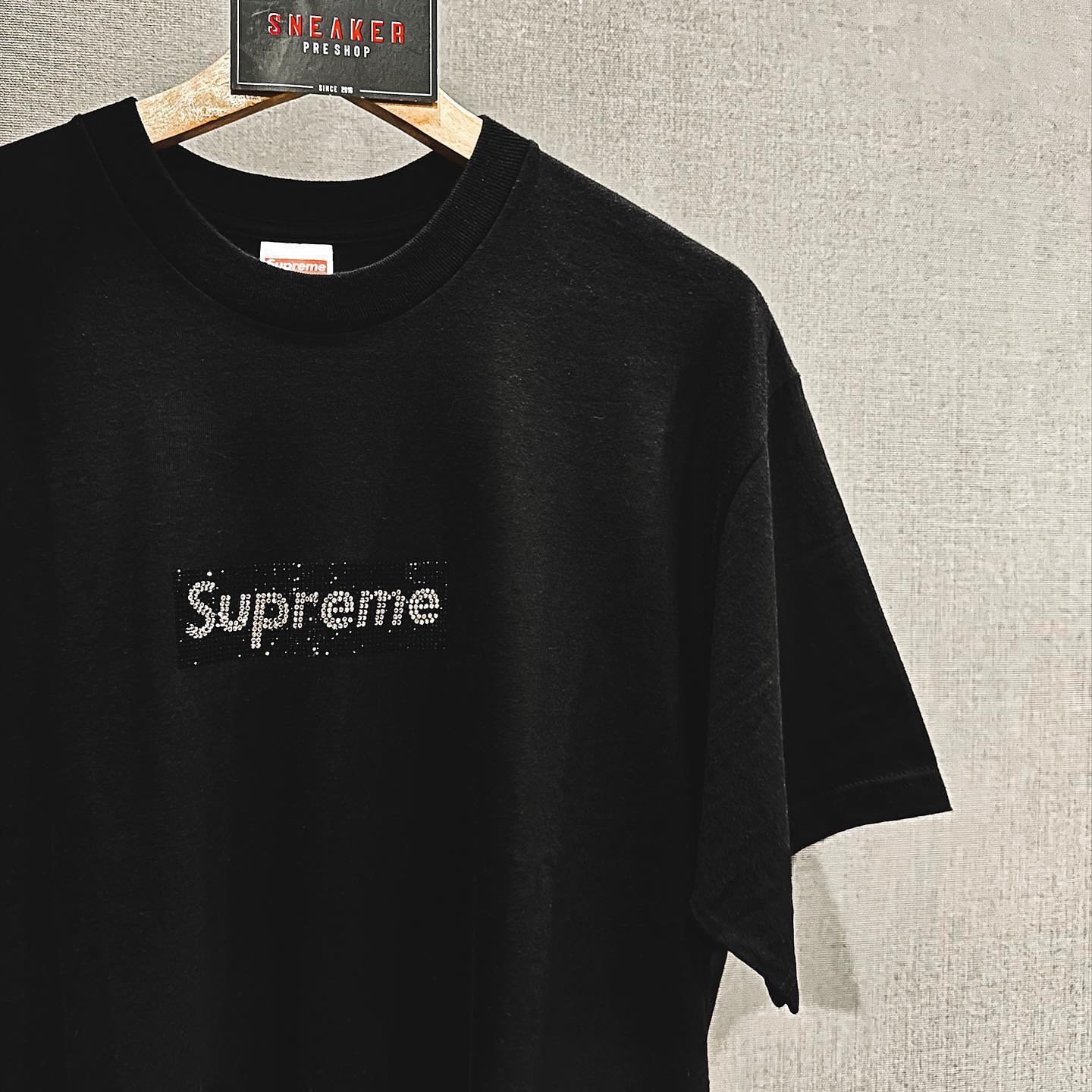 Supreme swarovski box logo black new arrivals