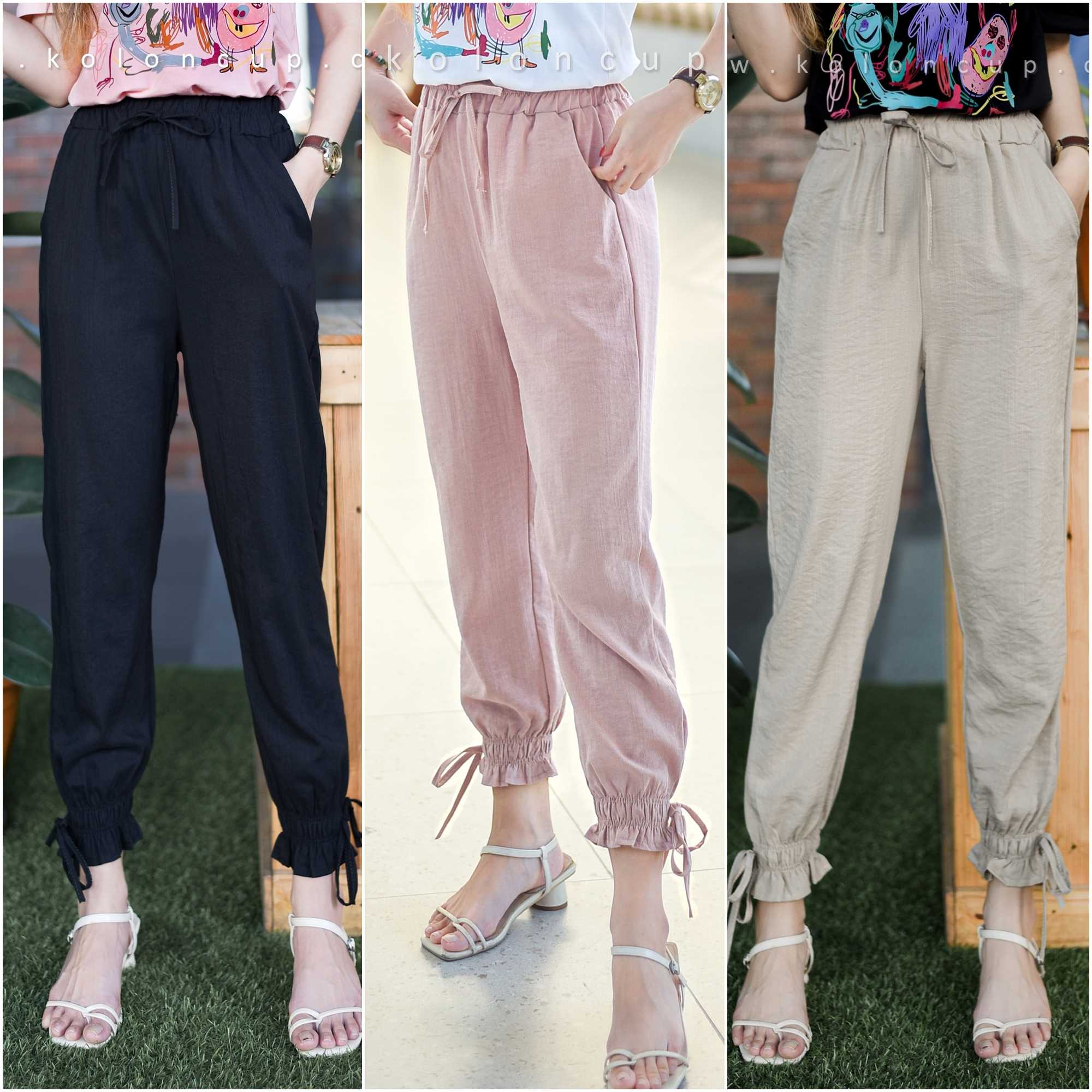 KolonCup  กางเกงขายาวปลายขาจั๊ม มี3สี รหัส KL3104