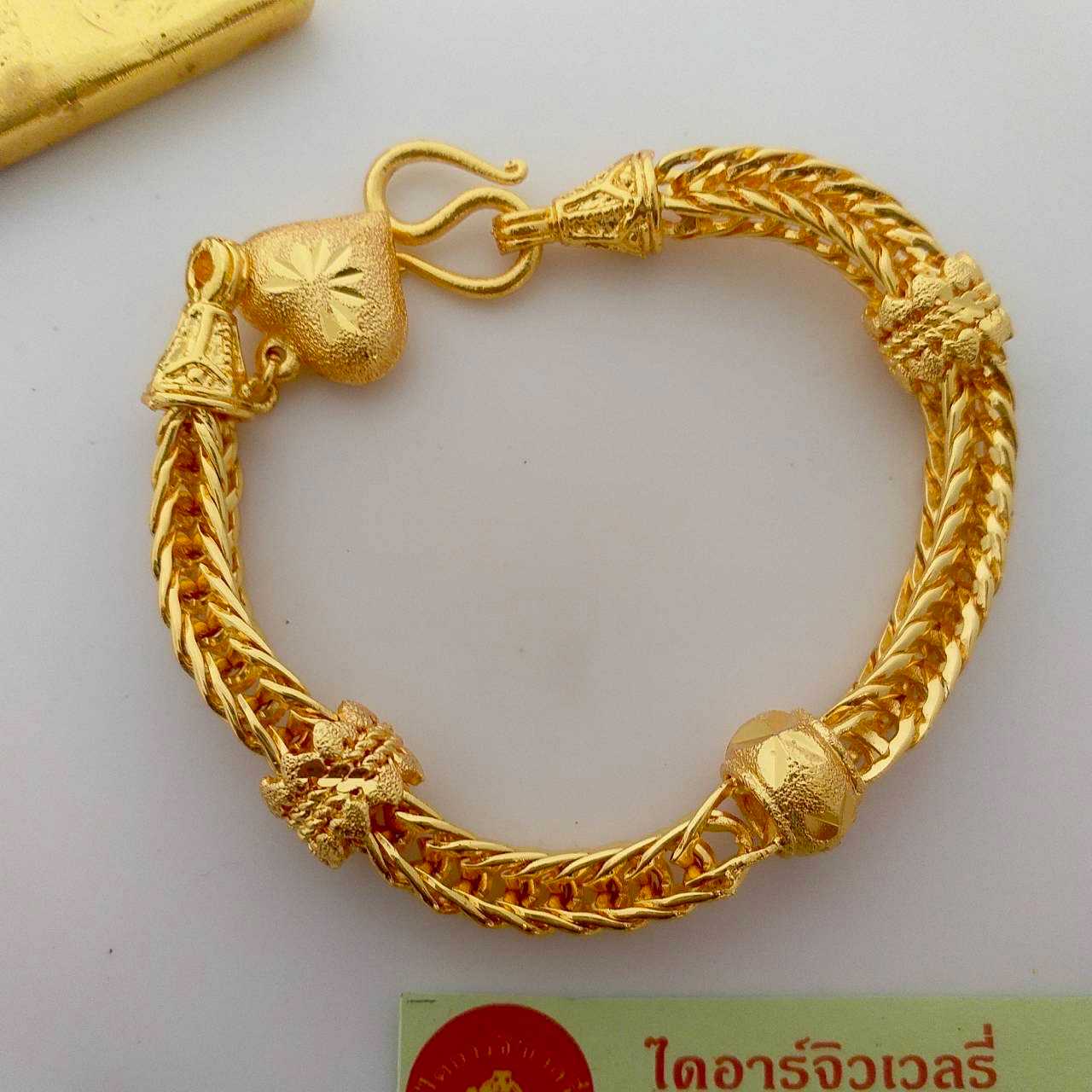 สร้อยข้อมือทองโคลนนิ่ง 2 บาท ลายสี่เสาโอ่งโปร่ง